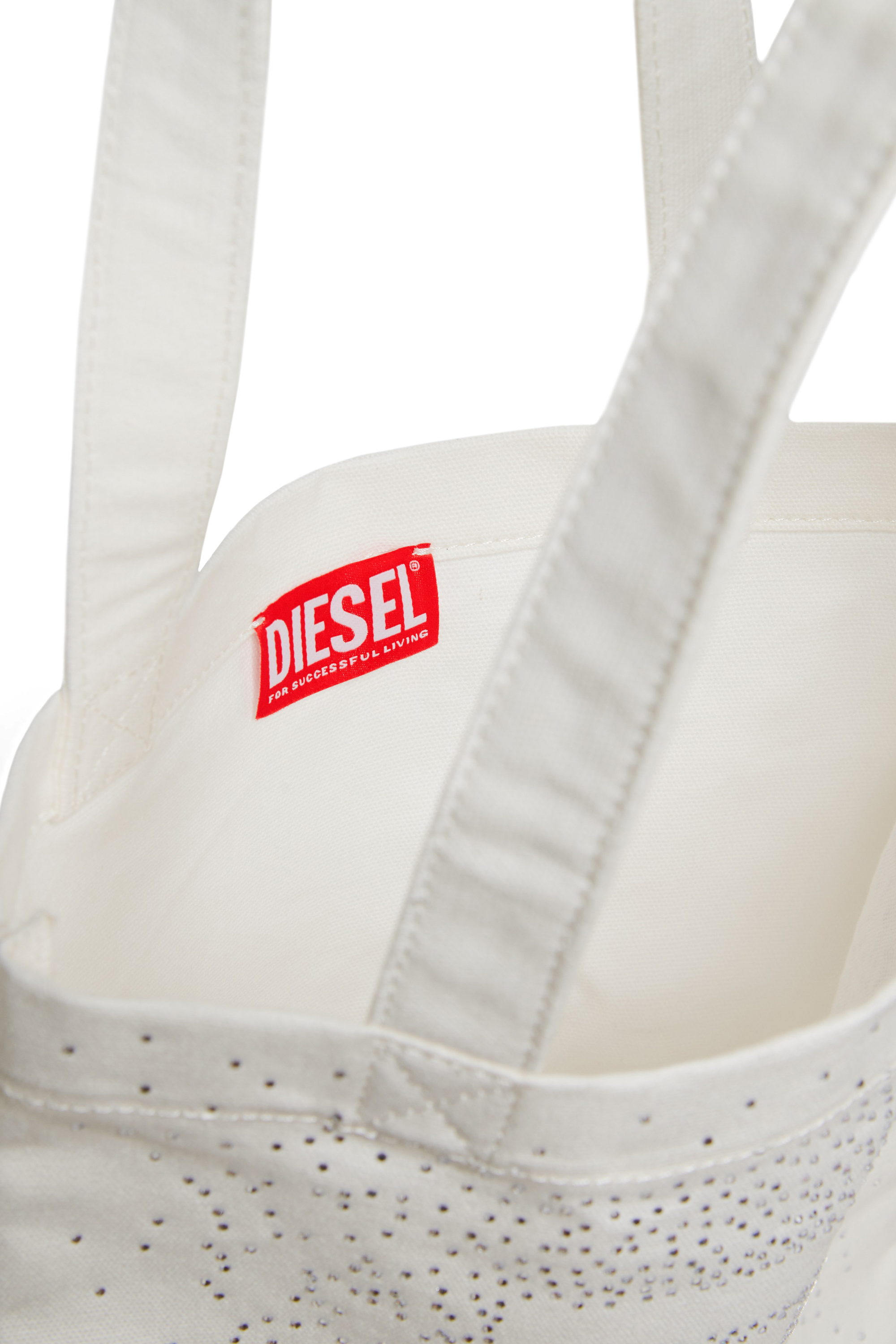 Diesel - WRAY, WRAY-Sac en coton avec d&eacute;tails en strass Femme in Blanc - 4