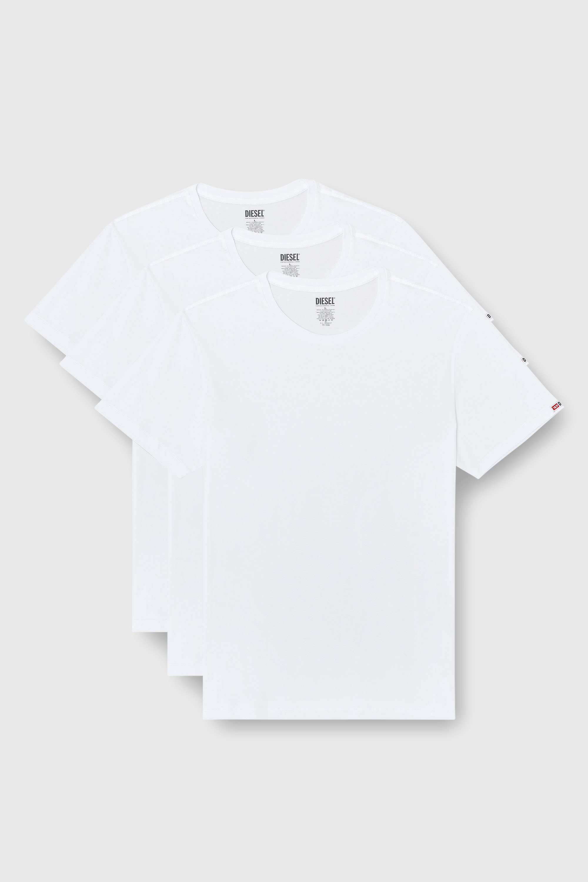 Diesel - RANDAL-D-CORE-3PACK, Lot de 3 t-shirts en coton Homme in Blanc - 1