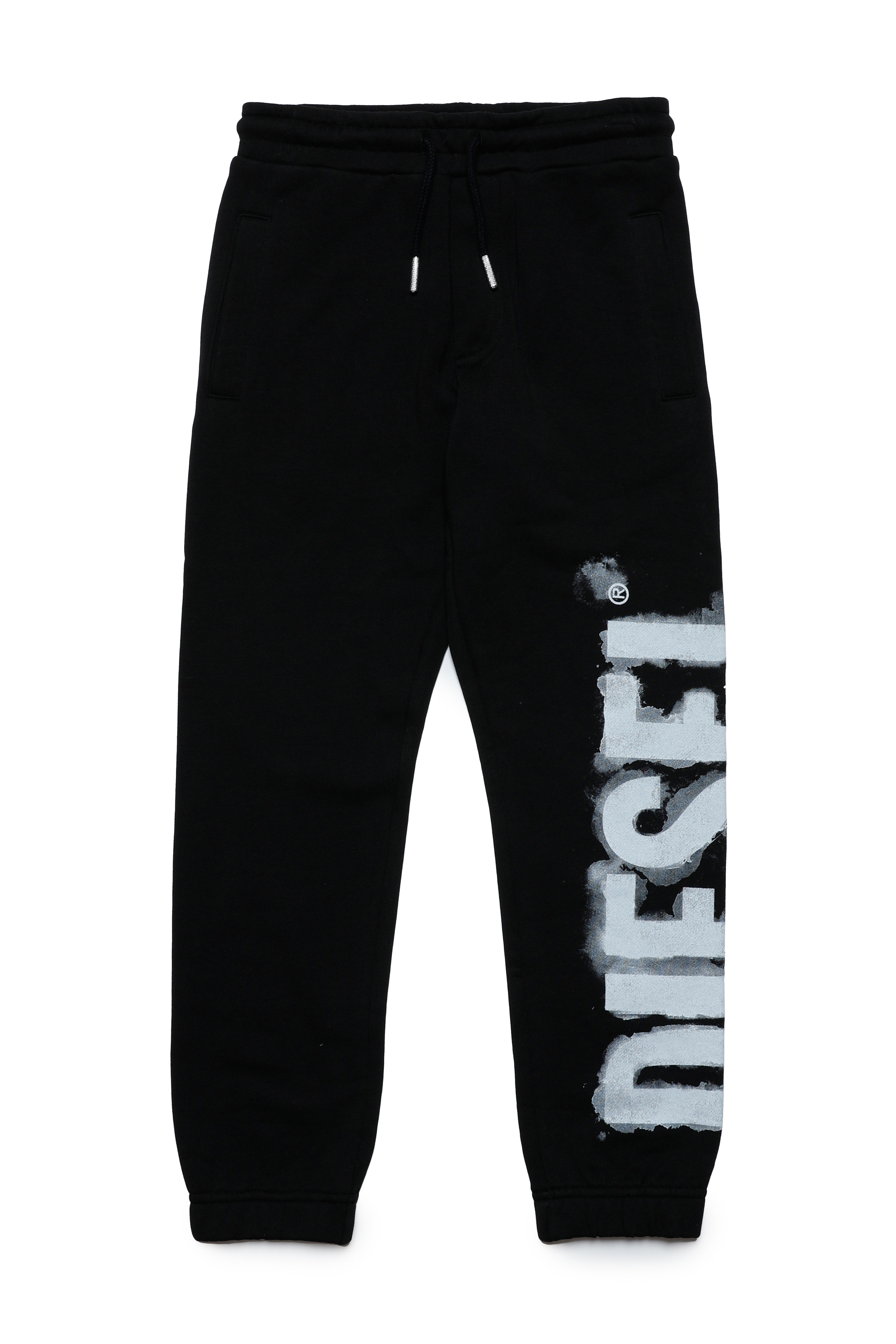 Diesel - PSTAMP, Homme Pantalon de survêtement avec logo effet délavé in Noir - Image 1