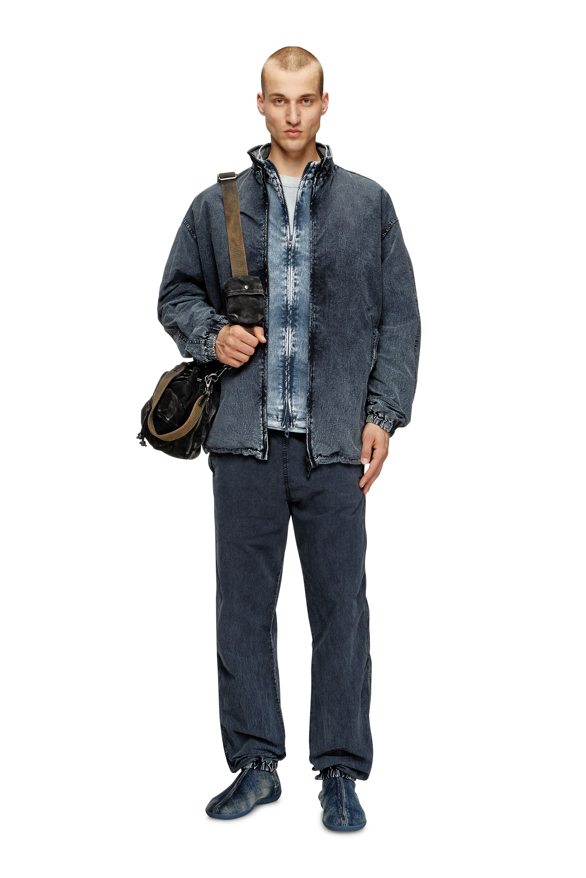 Diesel - J-WILSON, Veste en taslan de nylon recyclé Homme in Noir - 1