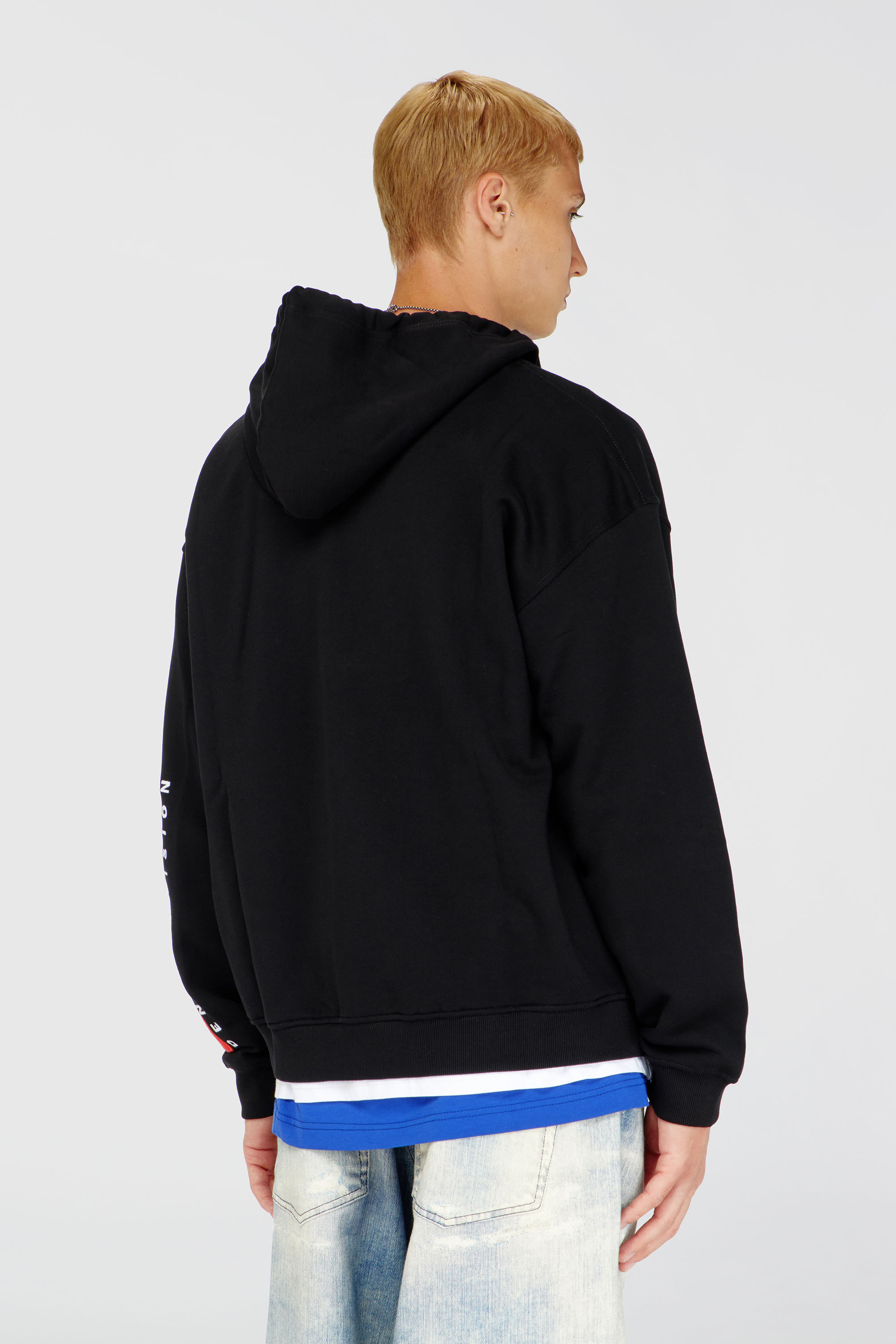 Diesel - S-BOXT-ZIP-HOOD-DIV, Sweat &agrave; capuche avec logo brod&eacute; Homme in Noir - 4