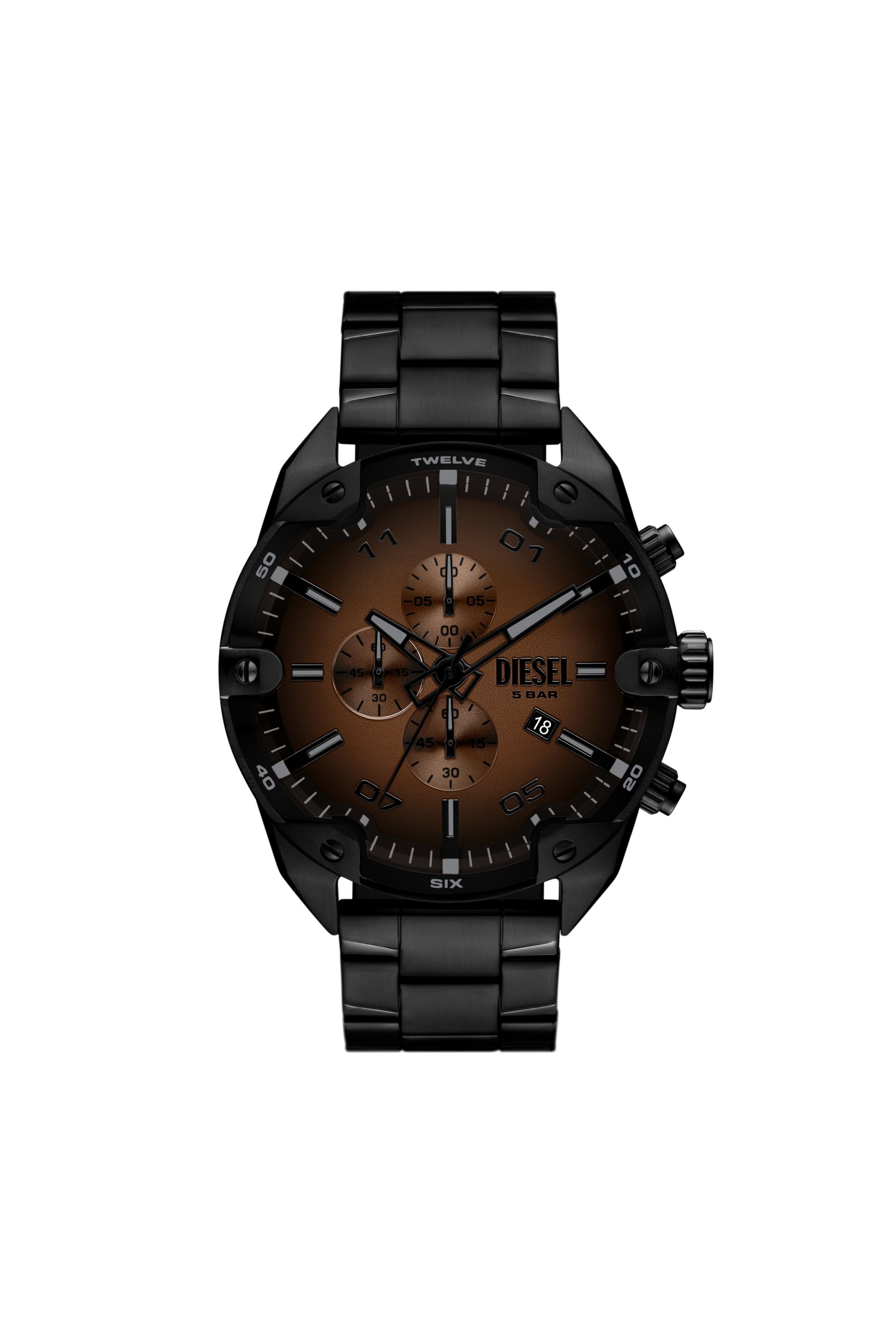 Diesel - DZ4691 WATCH, Montre Spiked noire en acier inoxydable à pointes Homme in Noir - 1