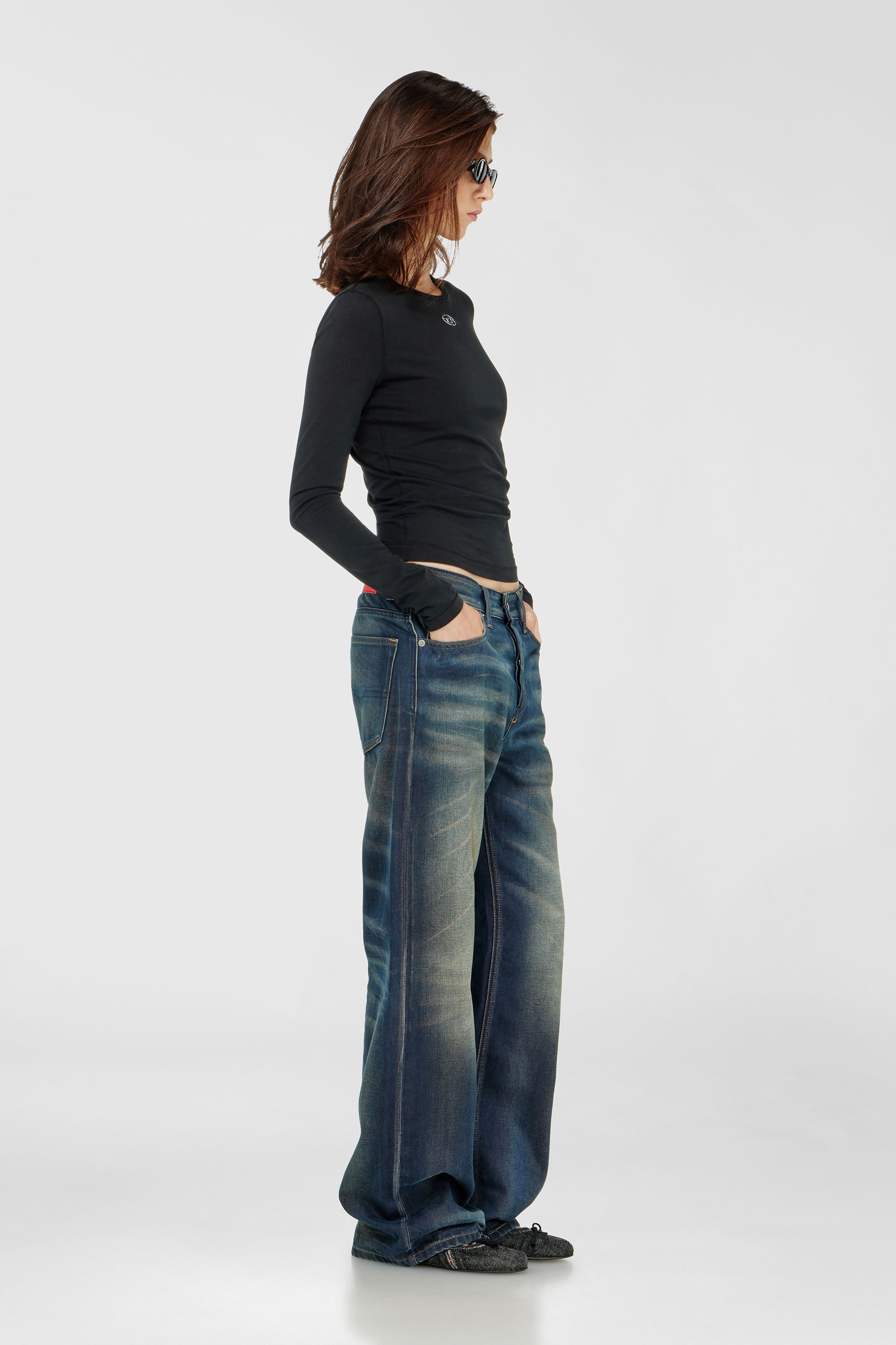 Diesel - Relaxed Jeans 1990 D-Waigee 09R09 Femme, Bleu Fonc&eacute; - Image 2