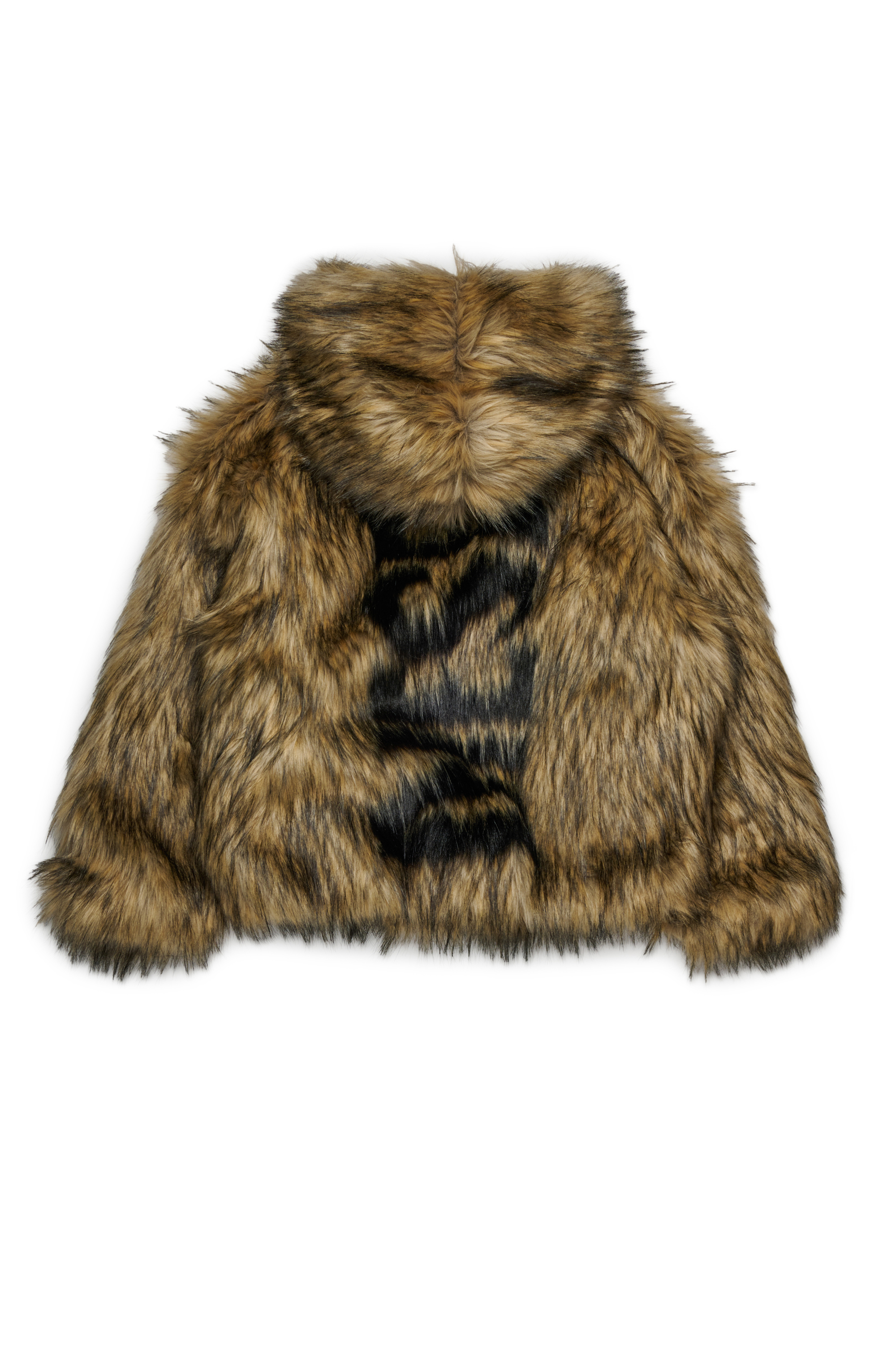 Diesel - JFURLY, Veste en fausse fourrure avec logo Femme in Marron - 2