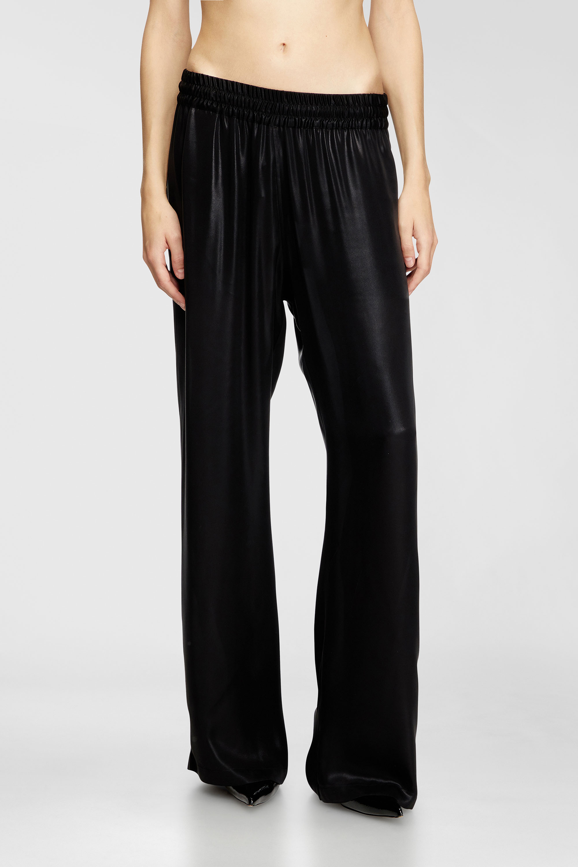 Diesel - P-DREYER-C-WN-Q1, Woman's Satin track pants in Black - 1