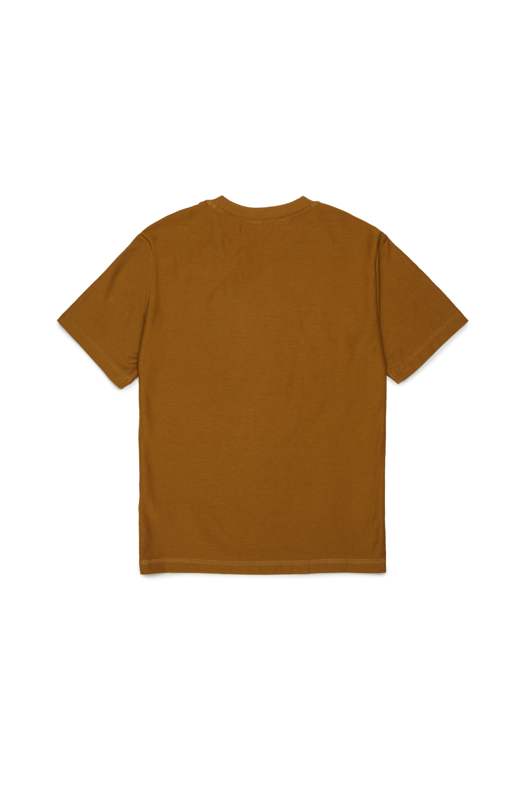 Diesel - TFRIT OVER, Man's T-shirt with Oval D logo and streaky effect in Brown - 2