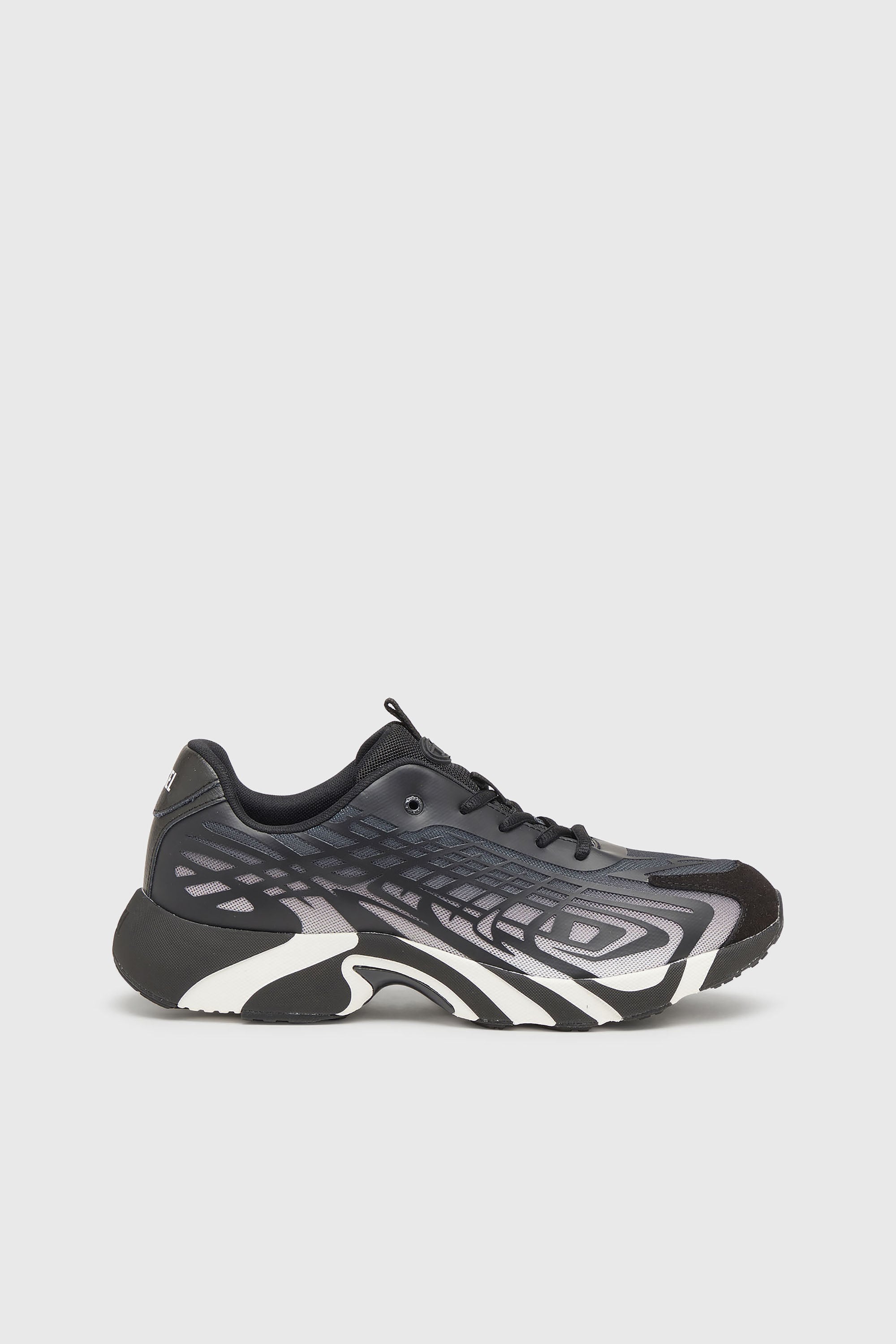 Diesel - S-D-VIT'S 500 LOW, D-Vit-Sneakers en mesh d&eacute;grad&eacute; ray&eacute; Homme in Noir - 1