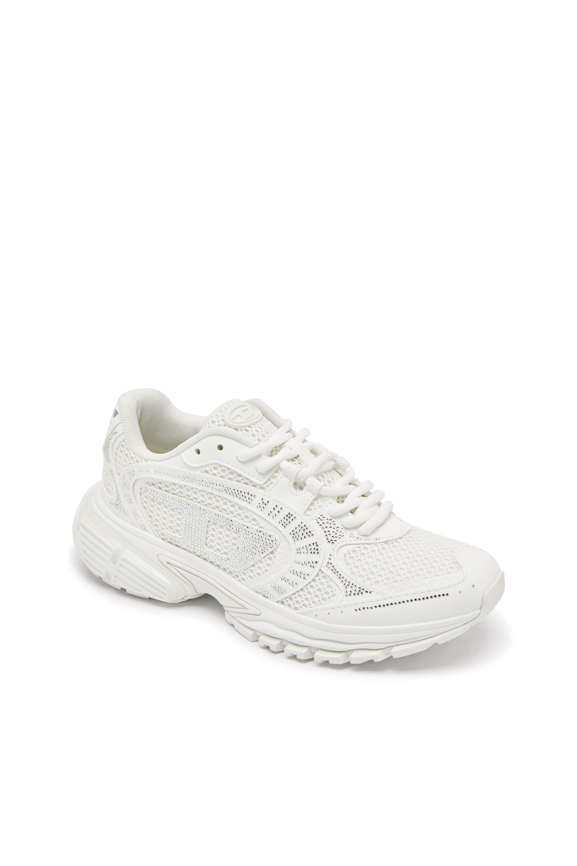 Diesel - S-PRO-V-DENSE LOW W, Woman's S-Pro-V-Dense - Mesh sneakers with crystals in White - 6