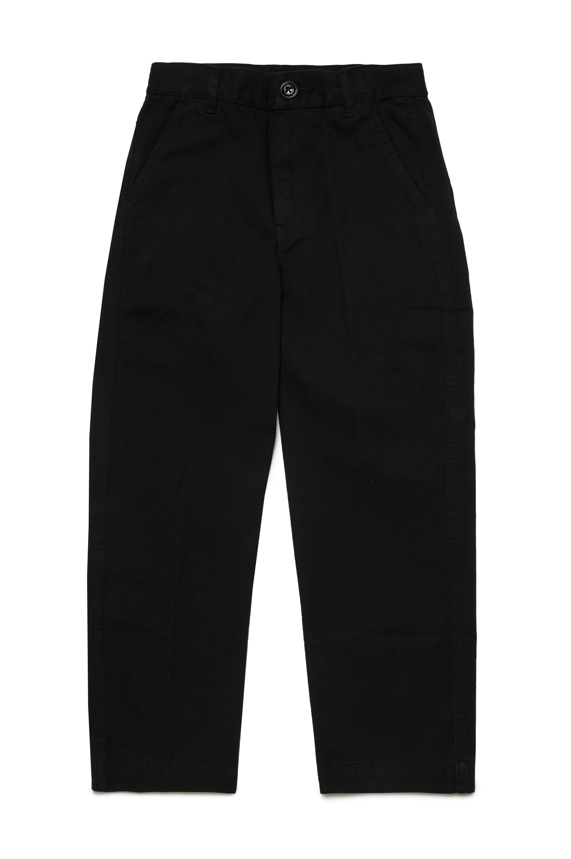 Diesel - PBAS, Homme Pantalon chino en coton avec broderie Oval D in Noir - Image 1