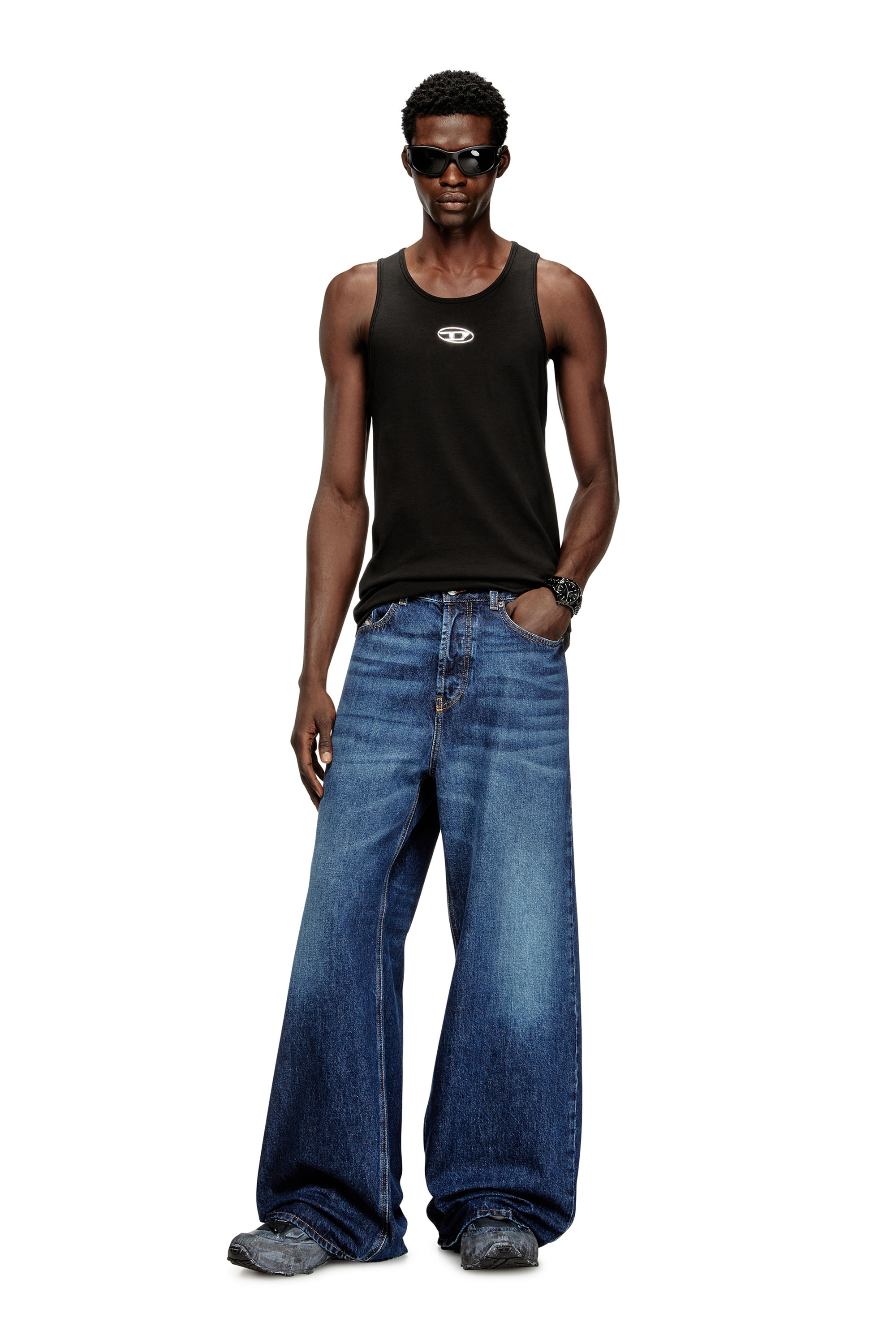 Diesel - T-LIFTY-IOD, Débardeur en coton avec logo Homme in Noir - 2