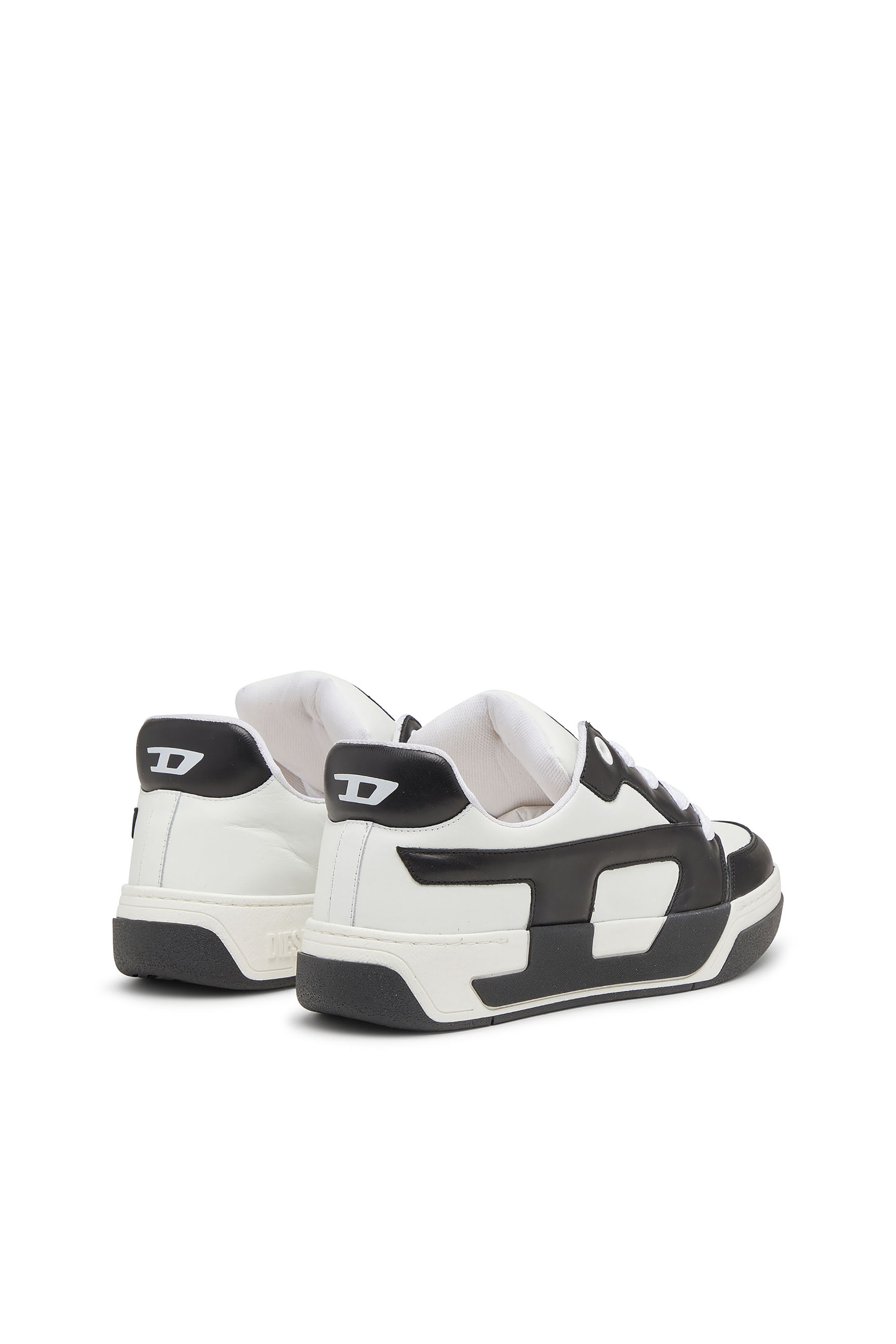 Diesel - S-D-OLLIE LOW, Man's D-Ollie-Sneakers in colour-block leather in White/Black - 3
