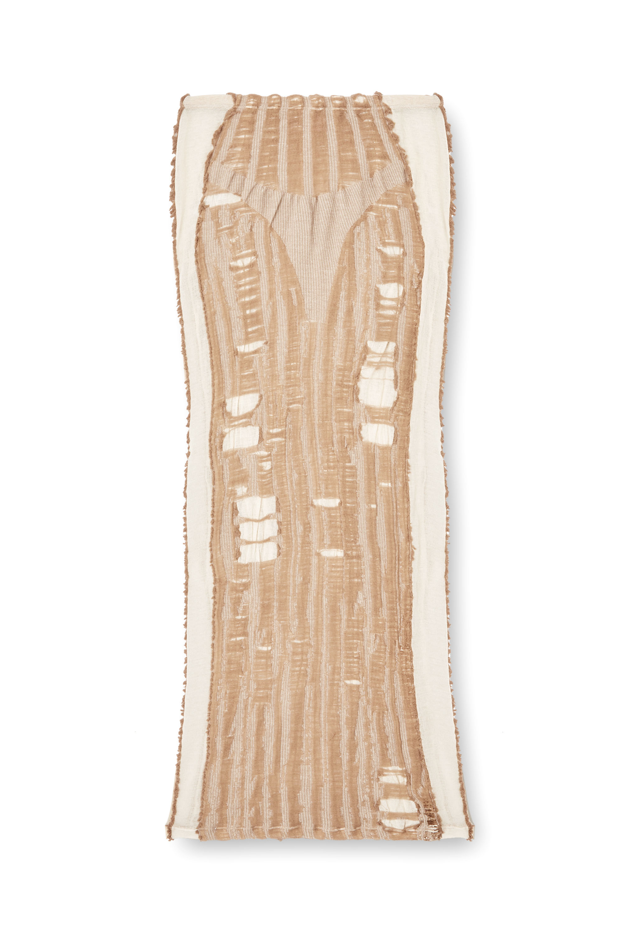 Diesel - M-CALINA, Jupe midi sans coutures avec illusion de lingerie Femme in Beige - 2