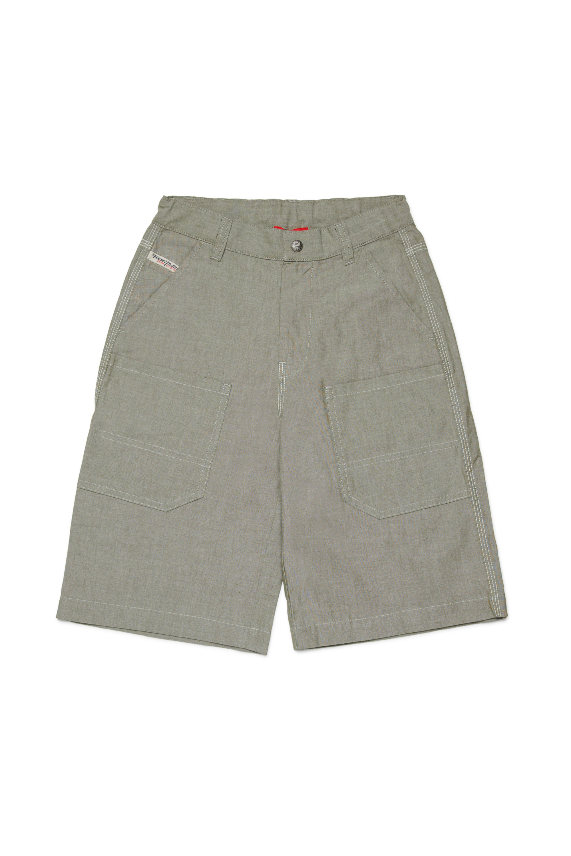 Diesel - PKEN SHORT, Bermudas en coton avec poches plaqu&eacute;es Homme in Vert - 1