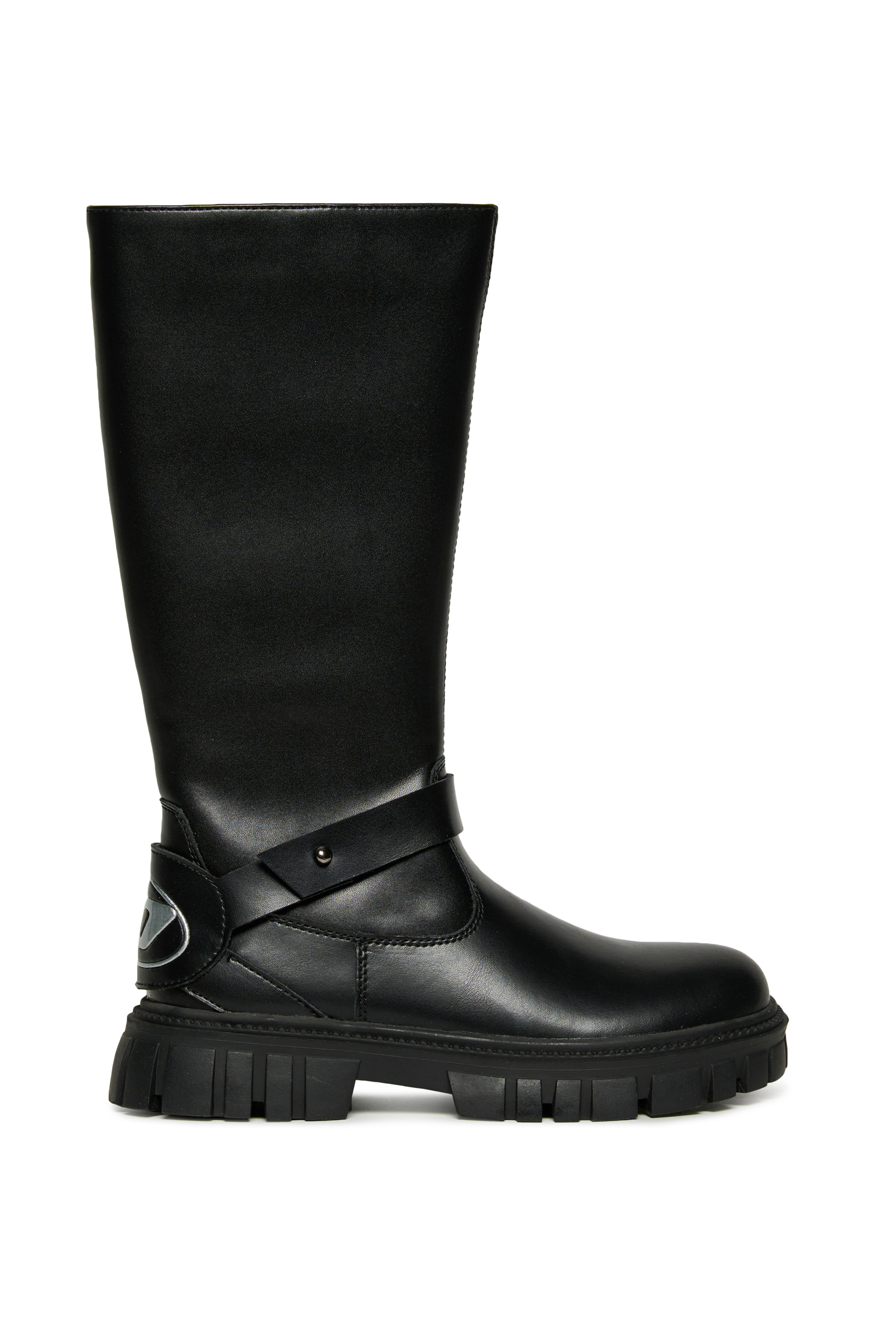 Diesel - D-HAMMER KNT PATCH, D-Hammer Bottes hautes en cuir Mixte in Noir - 1