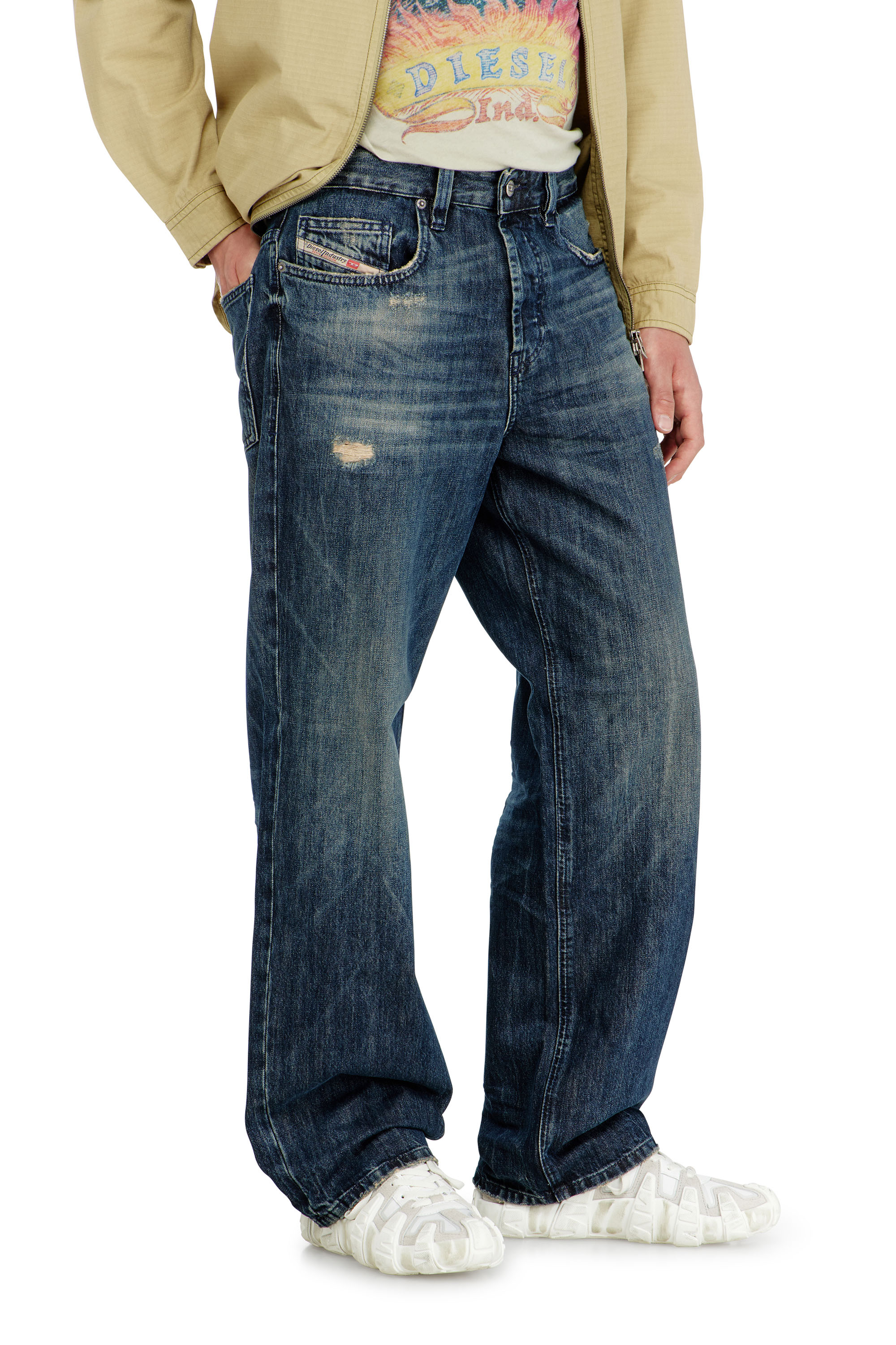 Diesel - Relaxed Jeans 2001 D-Macro 0ADBZ Homme, Bleu Fonc&eacute; - Image 7