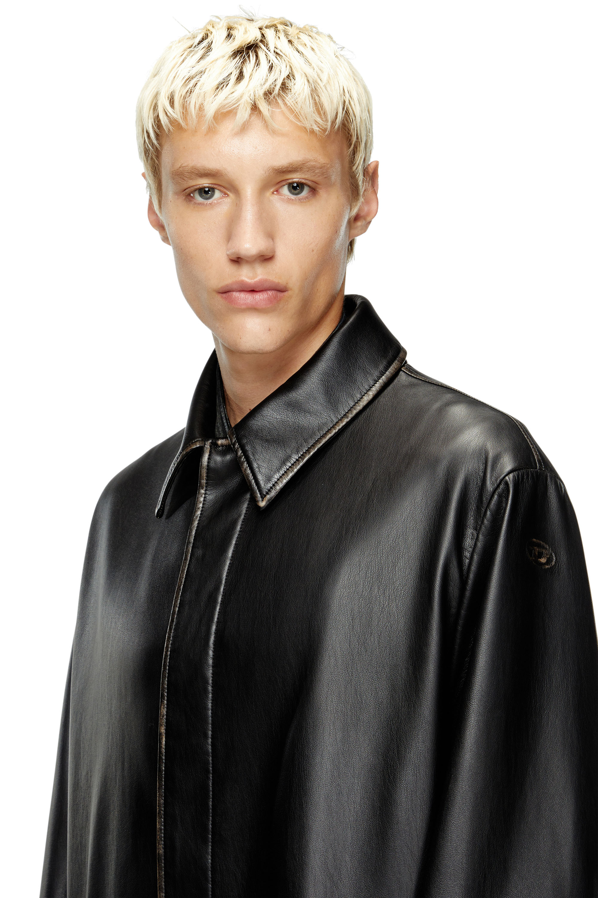 Diesel - J-RIVERS, Caban vieilli avec doublure en flanelle Homme in Noir - 5