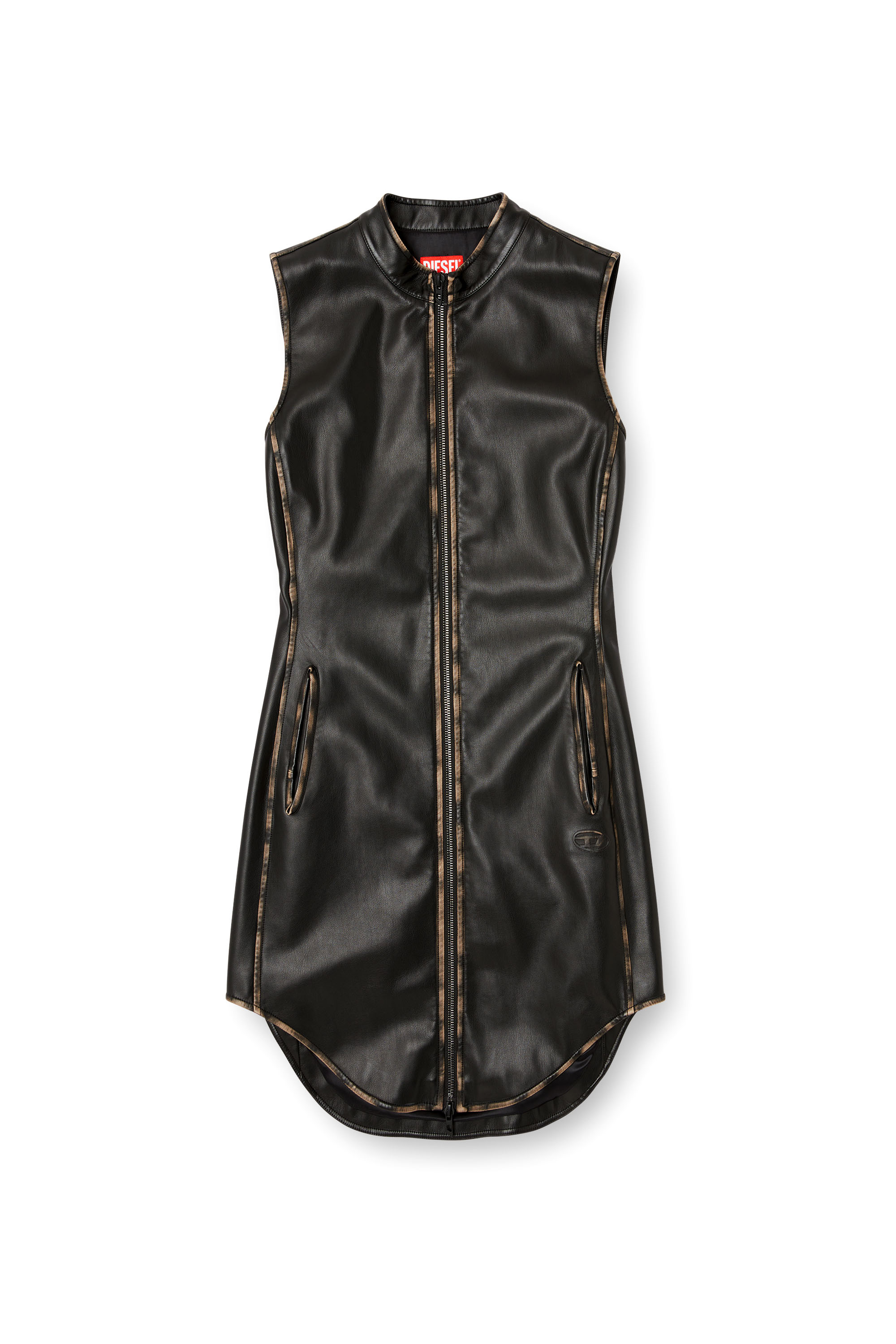 D-ENEAS, Noir/Marron Diesel - D-ENEAS, Robe en tissu technique traité Femme in Polychrome - 2