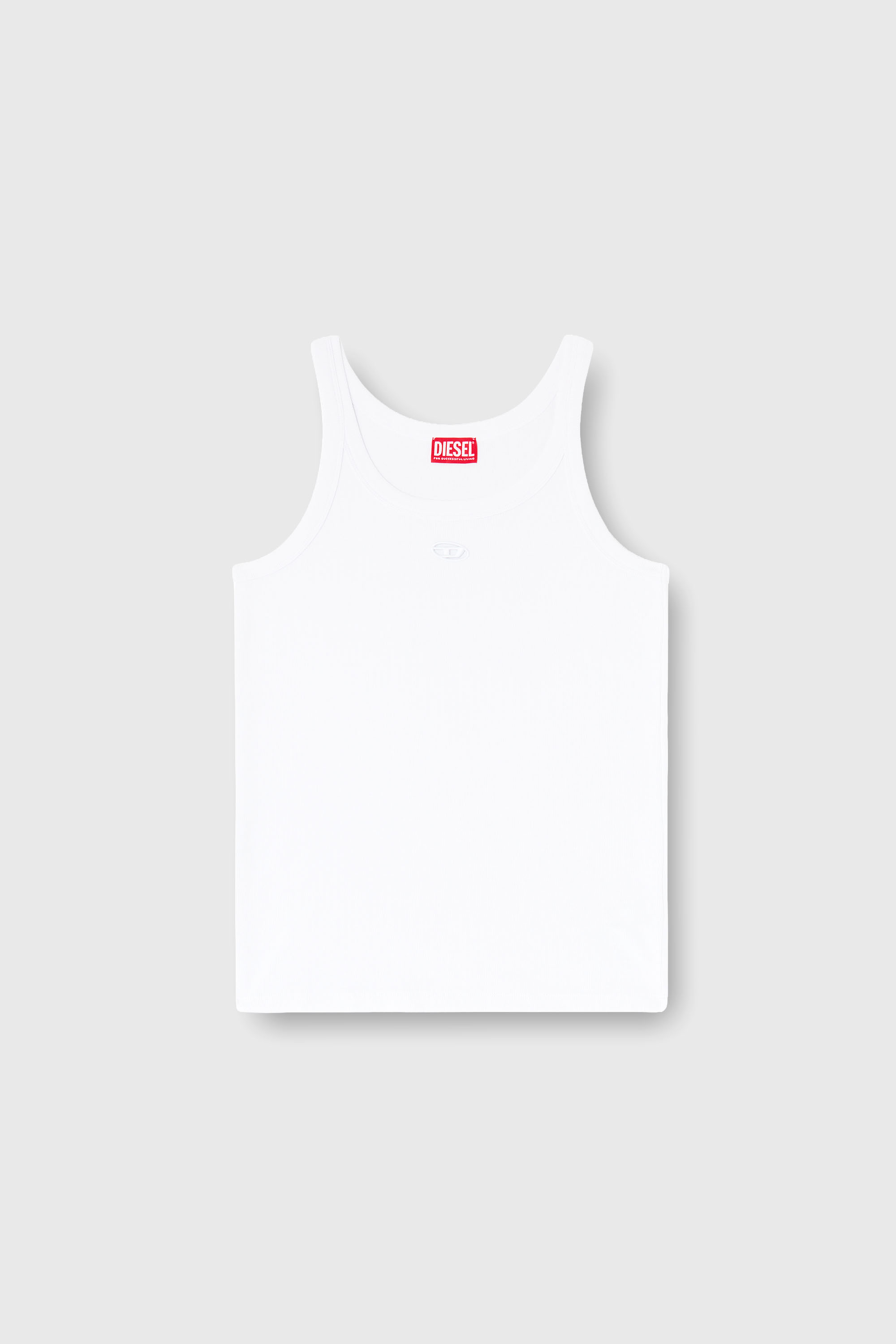 Diesel - T-WIFE-DCO, D&eacute;bardeur slim en coton avec logo Oval D Homme in Blanc - 2