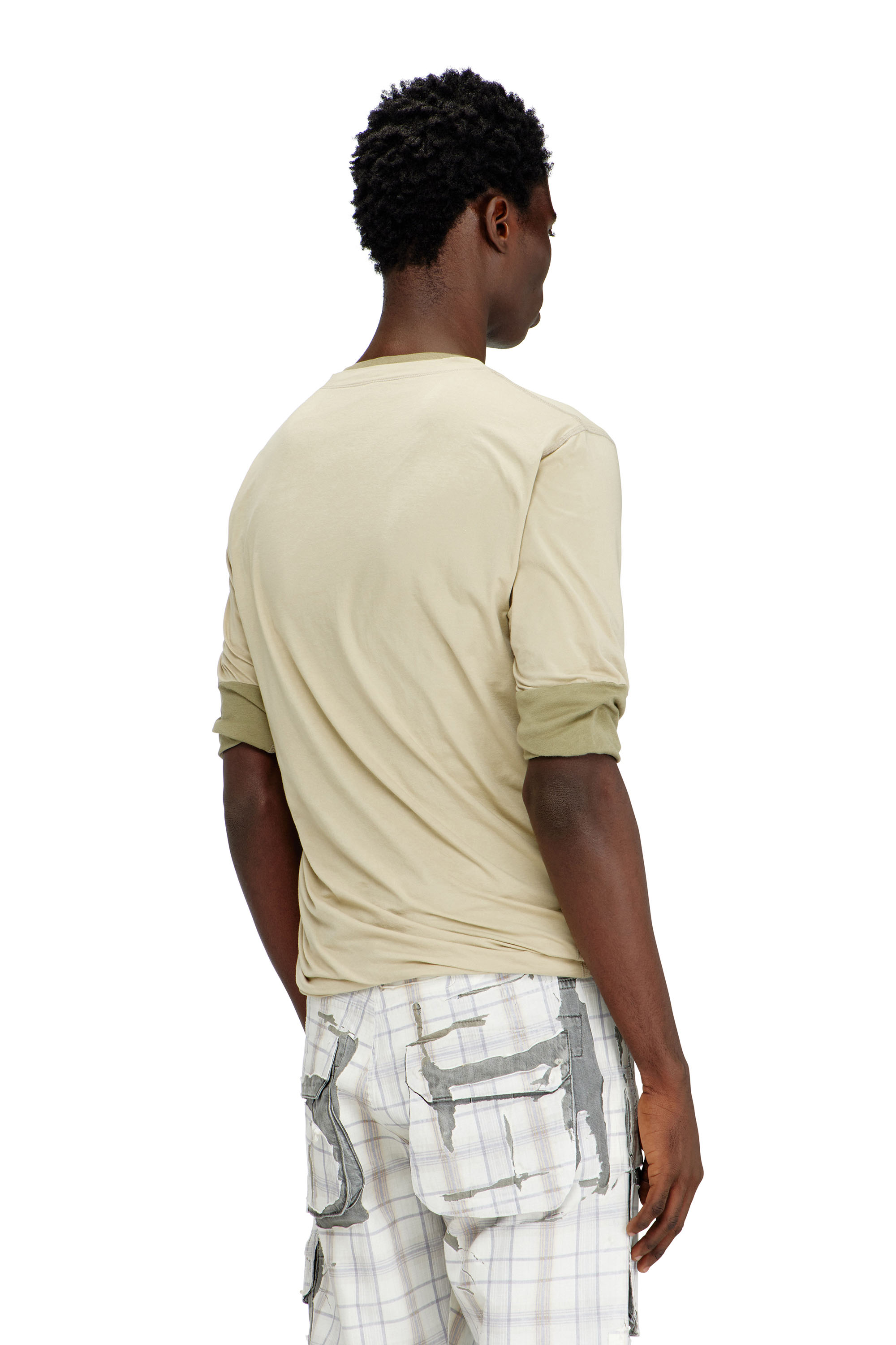 Diesel - T-MOODY-PLAIN, Haut double &eacute;paisseur torsad&eacute; Homme in Vert - 4