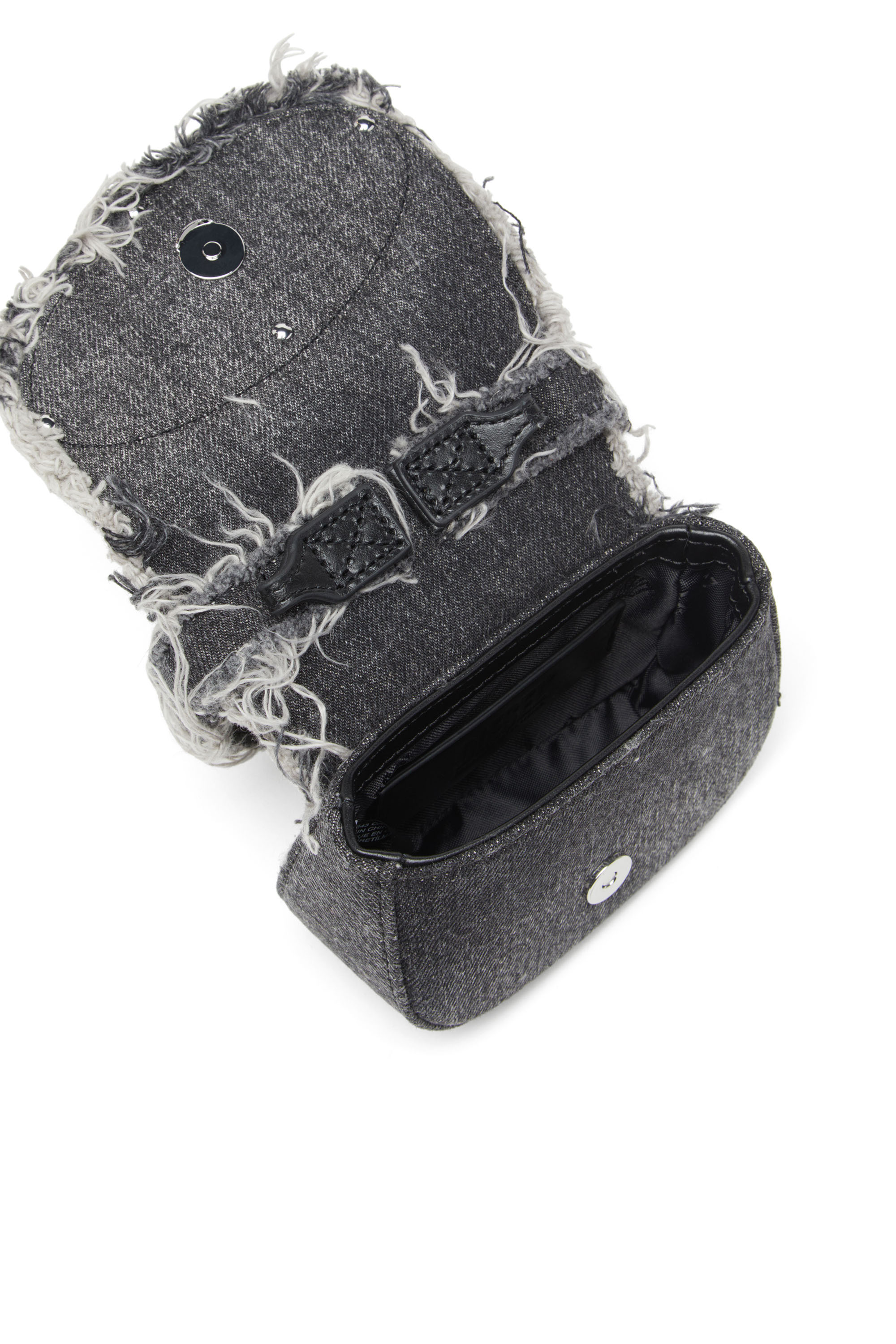 Diesel - 1DR XS, 1DR XS-Mini sac iconique en denim et cristaux Femme in Noir - 4