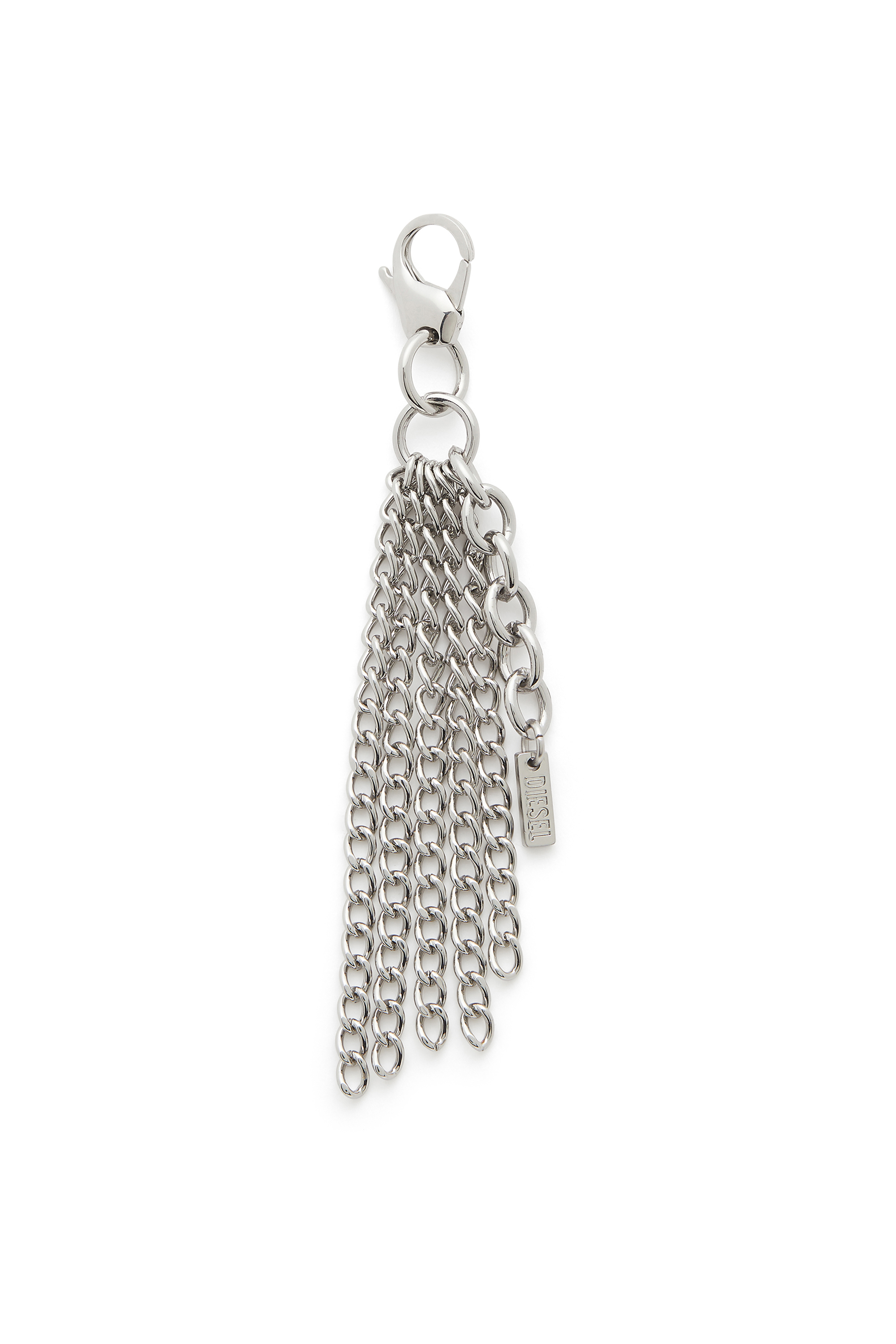 Diesel - CHARM-MULTI CHAIN, Porte-cl&eacute;s en m&eacute;tal avec franges cha&icirc;ne Femme in Gris argent&eacute; - 1