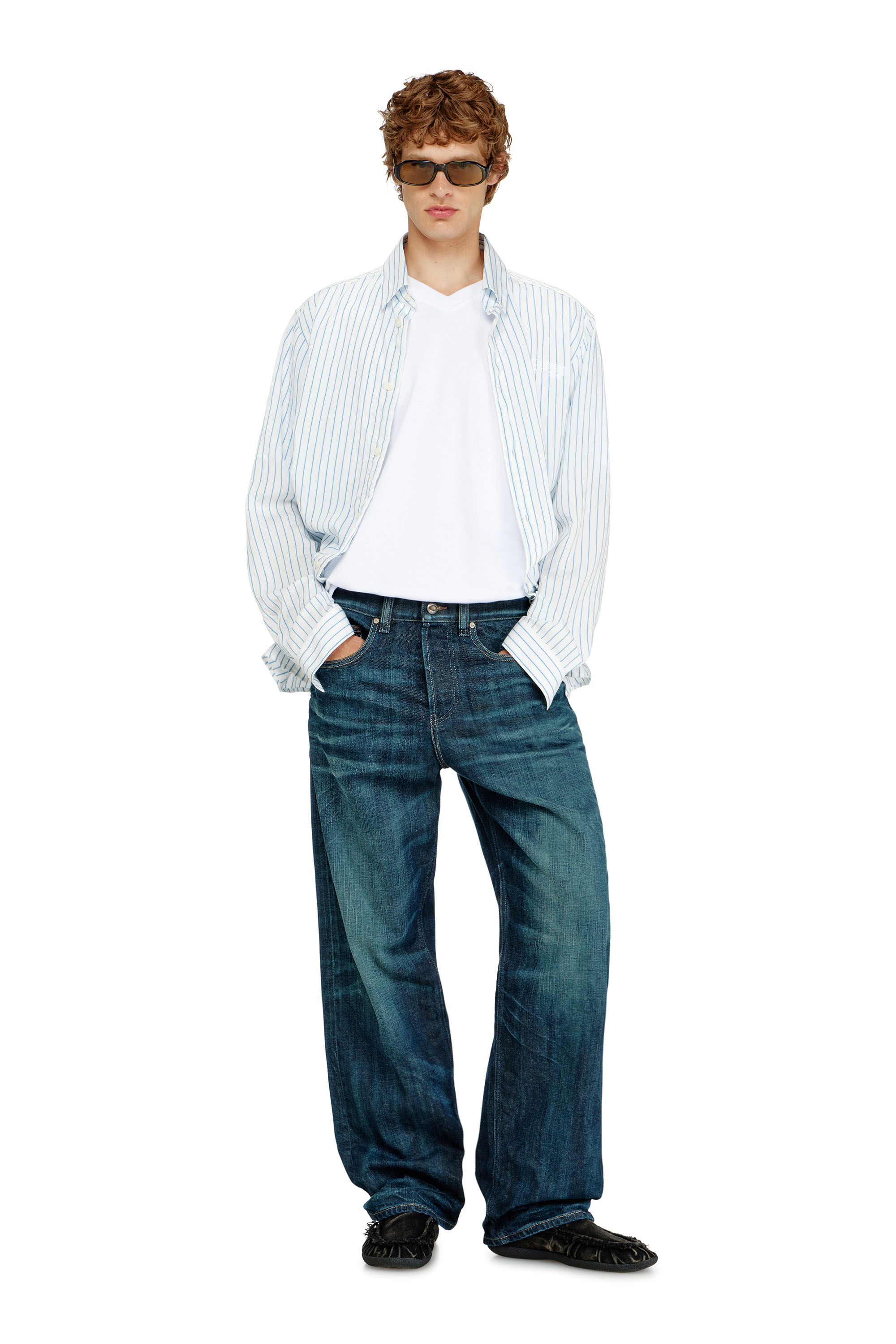 Diesel - Relaxed Jeans 2001 D-Macro 09Q04 Homme, Bleu Fonc&eacute; - Image 4