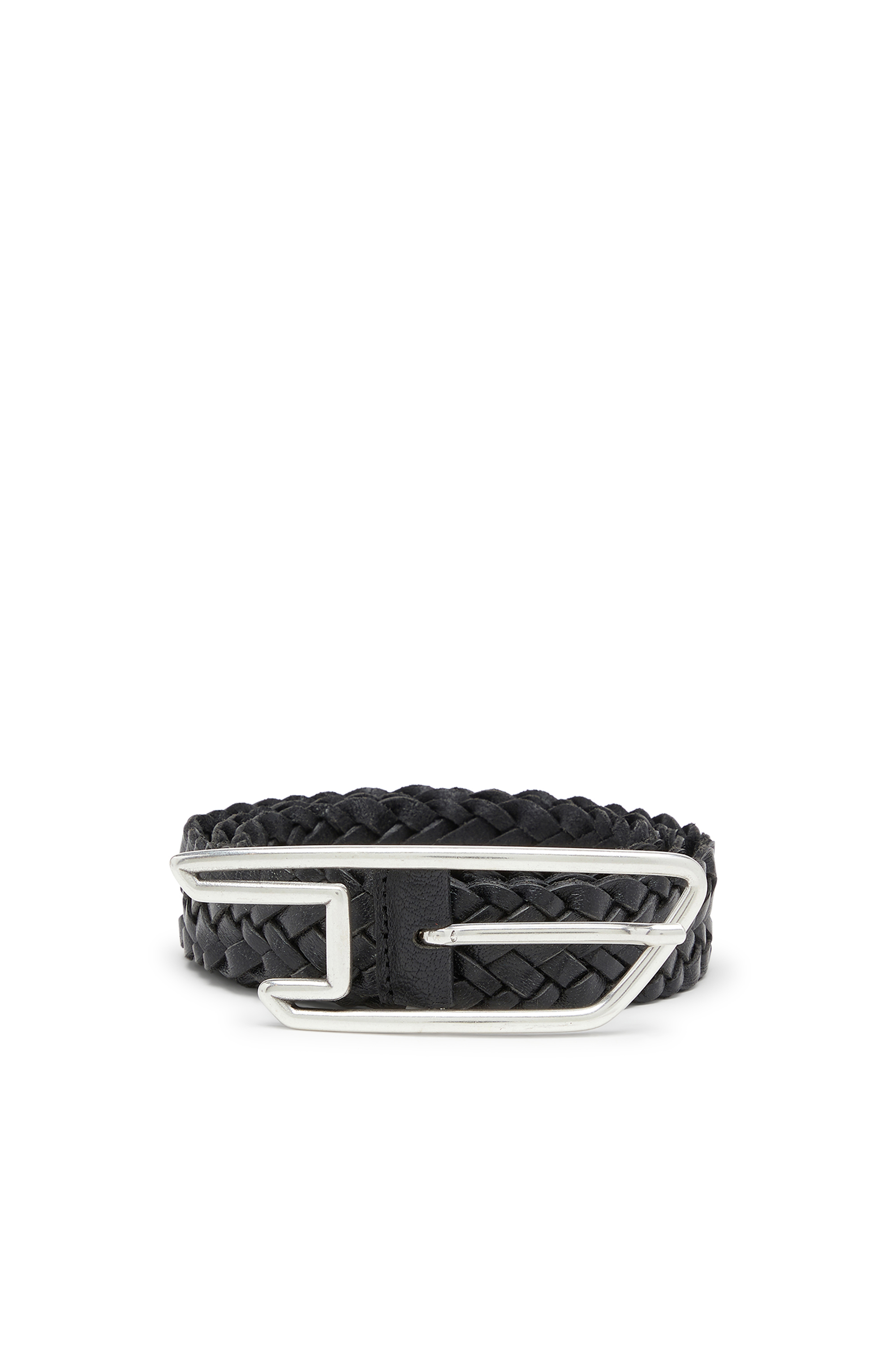 Diesel - B-D LINE 30 BRAIDERED, 3 cm ceinture en cuir tress&eacute; Mixte in Noir - 1