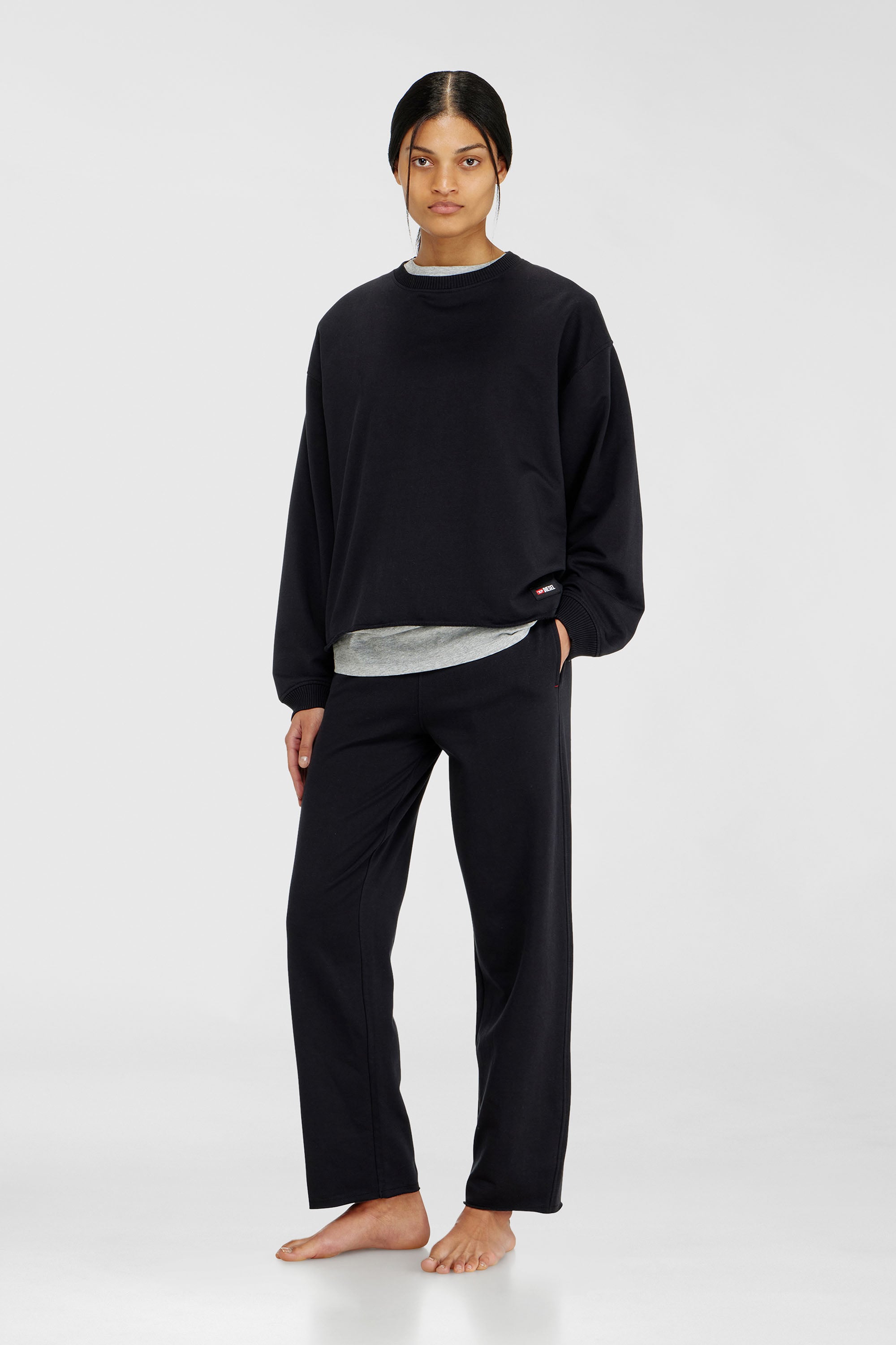 Diesel - PATRICIA-D-CORE, Sweat gratt&eacute; avec ourlet franc Femme in Noir - 2
