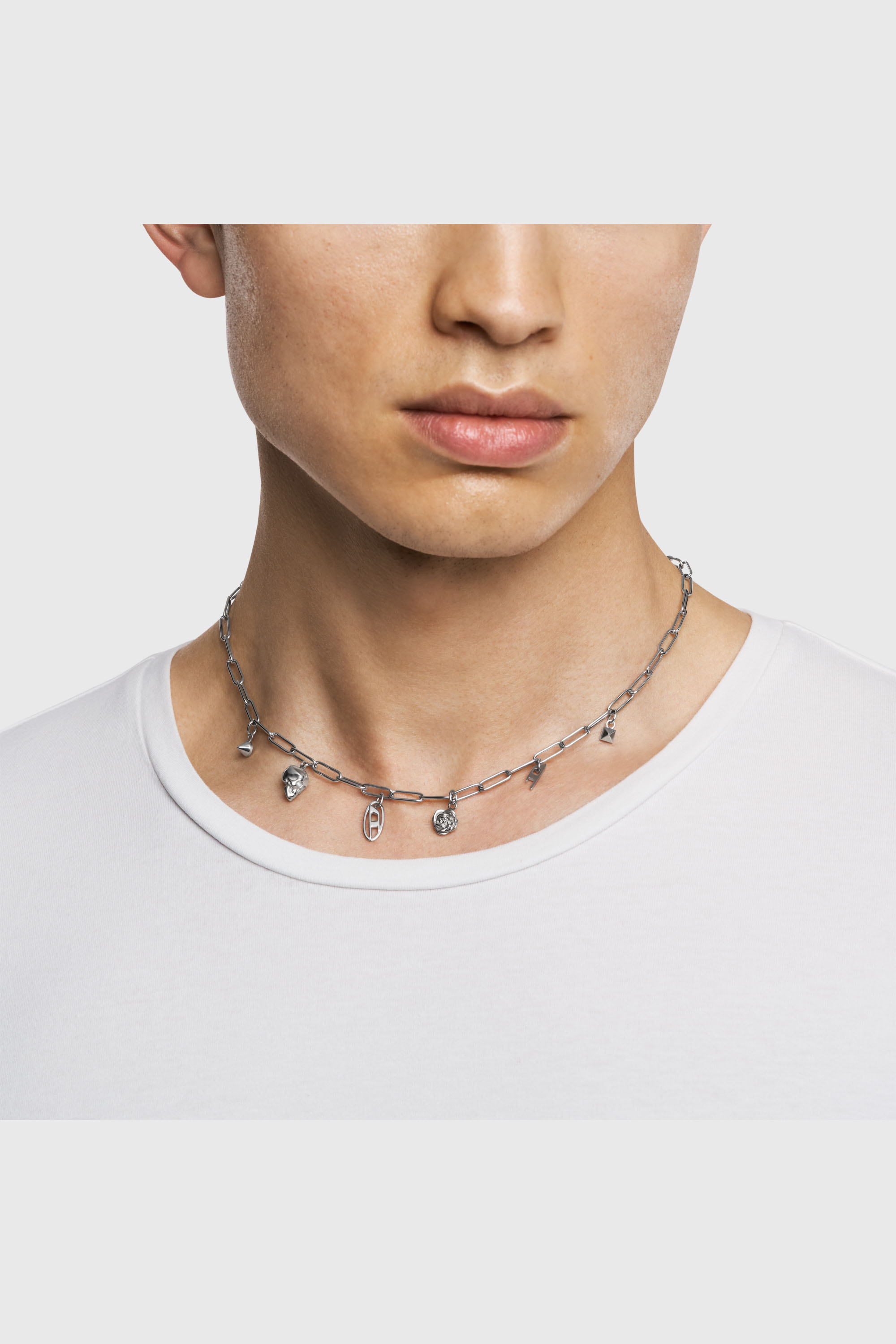 Diesel - DX1605040, Collier &agrave; breloques en acier inoxydable Mixte in Gris argent&eacute; - 4