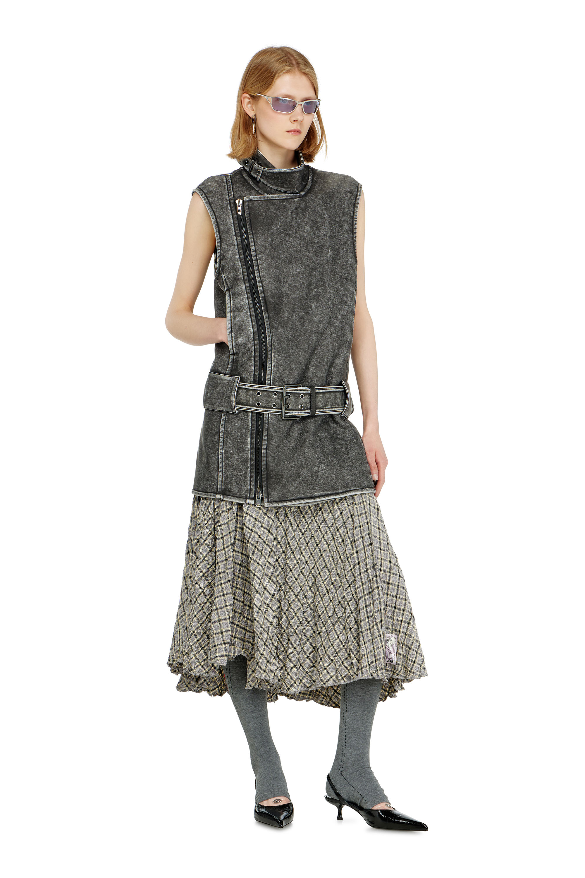 Diesel - D-IKE, Robe mini style biker avec ceinture Femme in ToBeDefined - 1