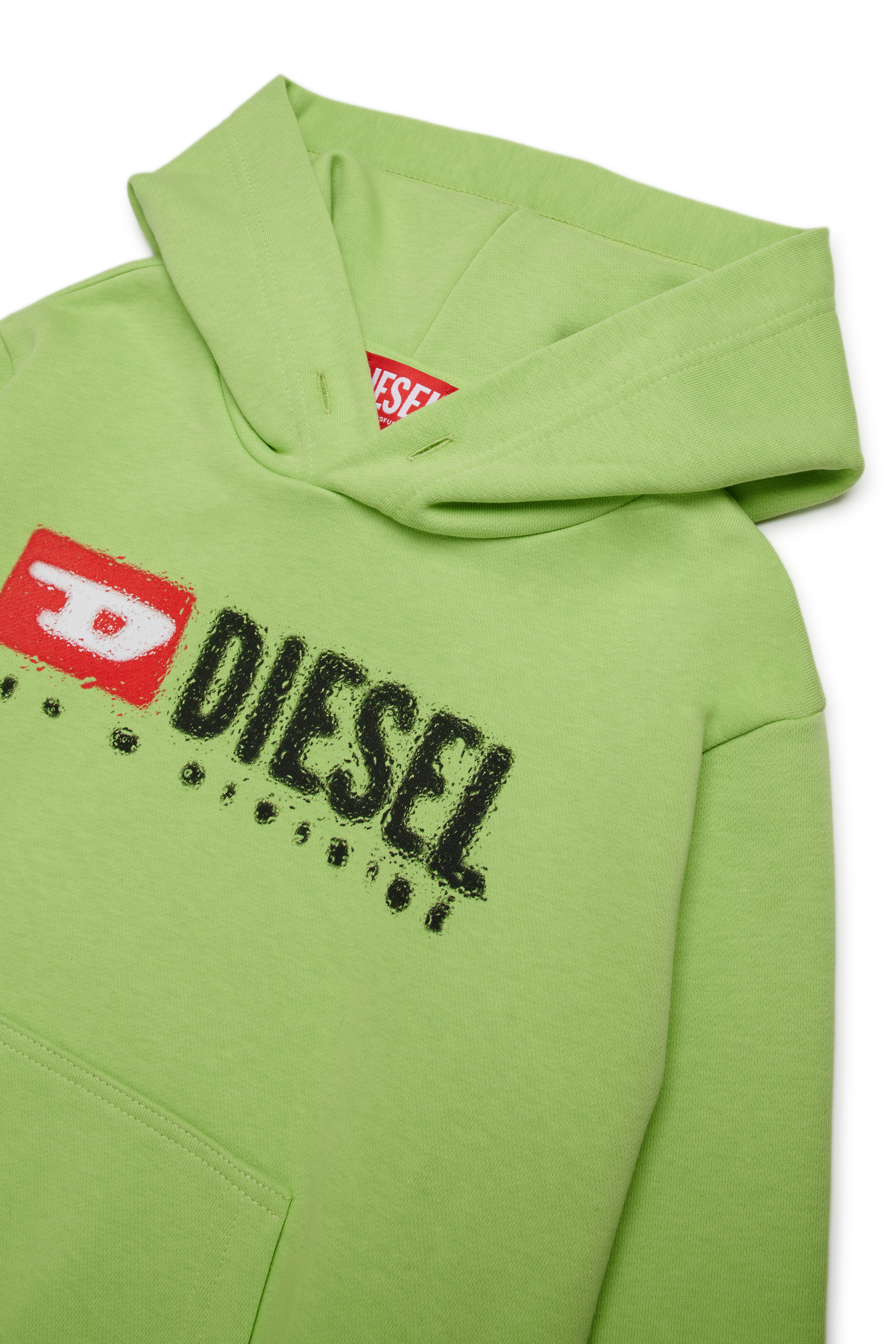 Diesel - SDROPSHOOD OVER, Sweat en coton avec logo imprimé Homme in Vert - 3