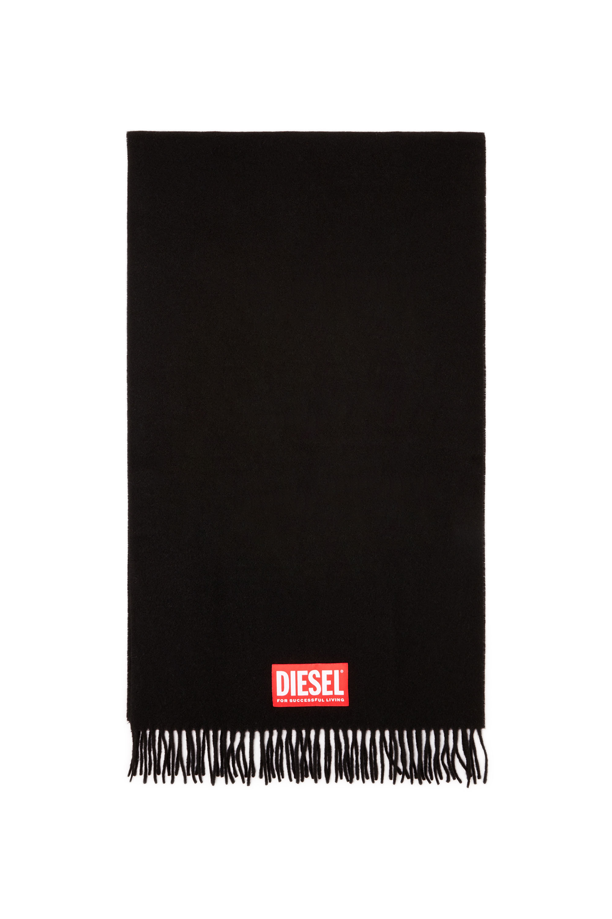 Diesel - S-IMON, &Eacute;charpe en laine m&eacute;lang&eacute;e Homme in Noir - 1