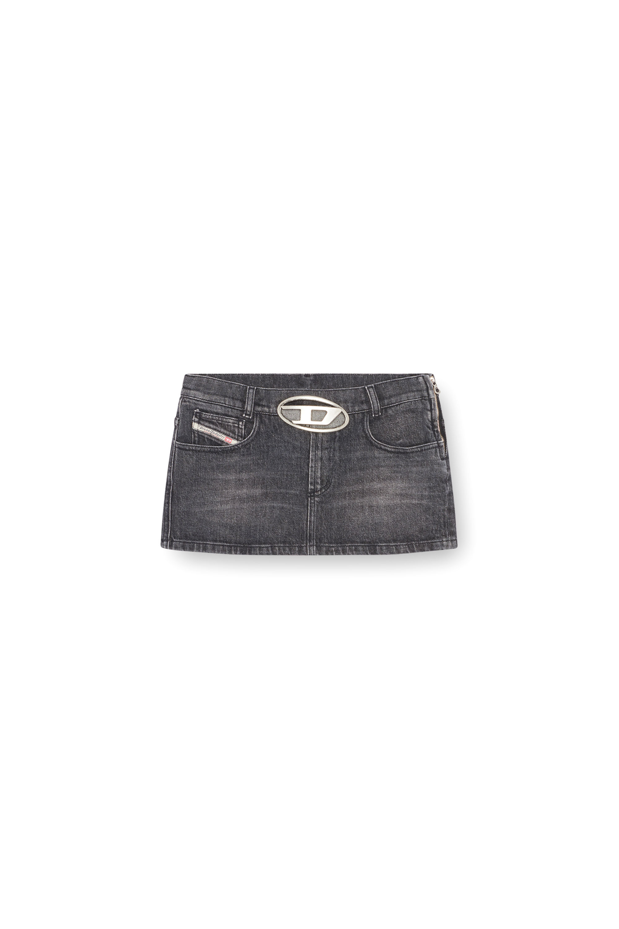 Diesel - DE-RON-S2, Mini-jupe en denim Femme in Noir - 2