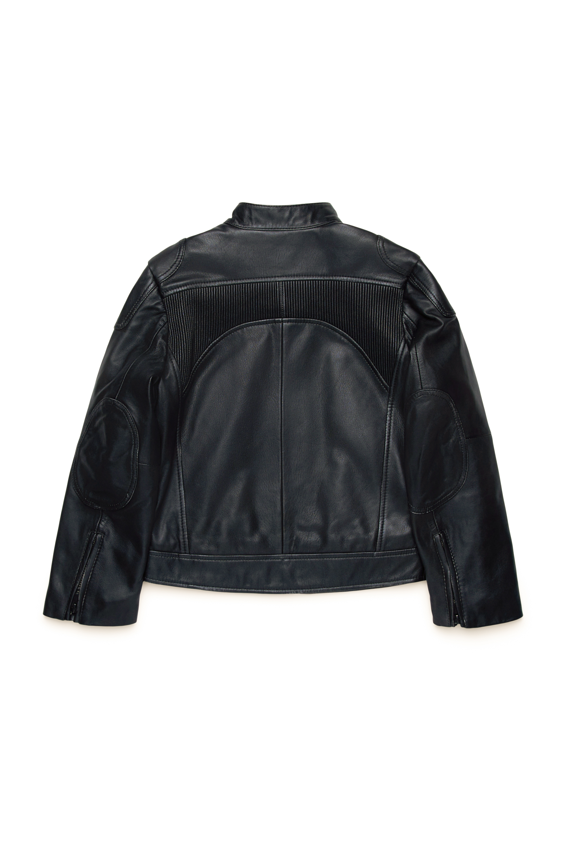 Diesel - JLHEIN, Veste biker en cuir avec Oval D embossé Homme in Noir - 2