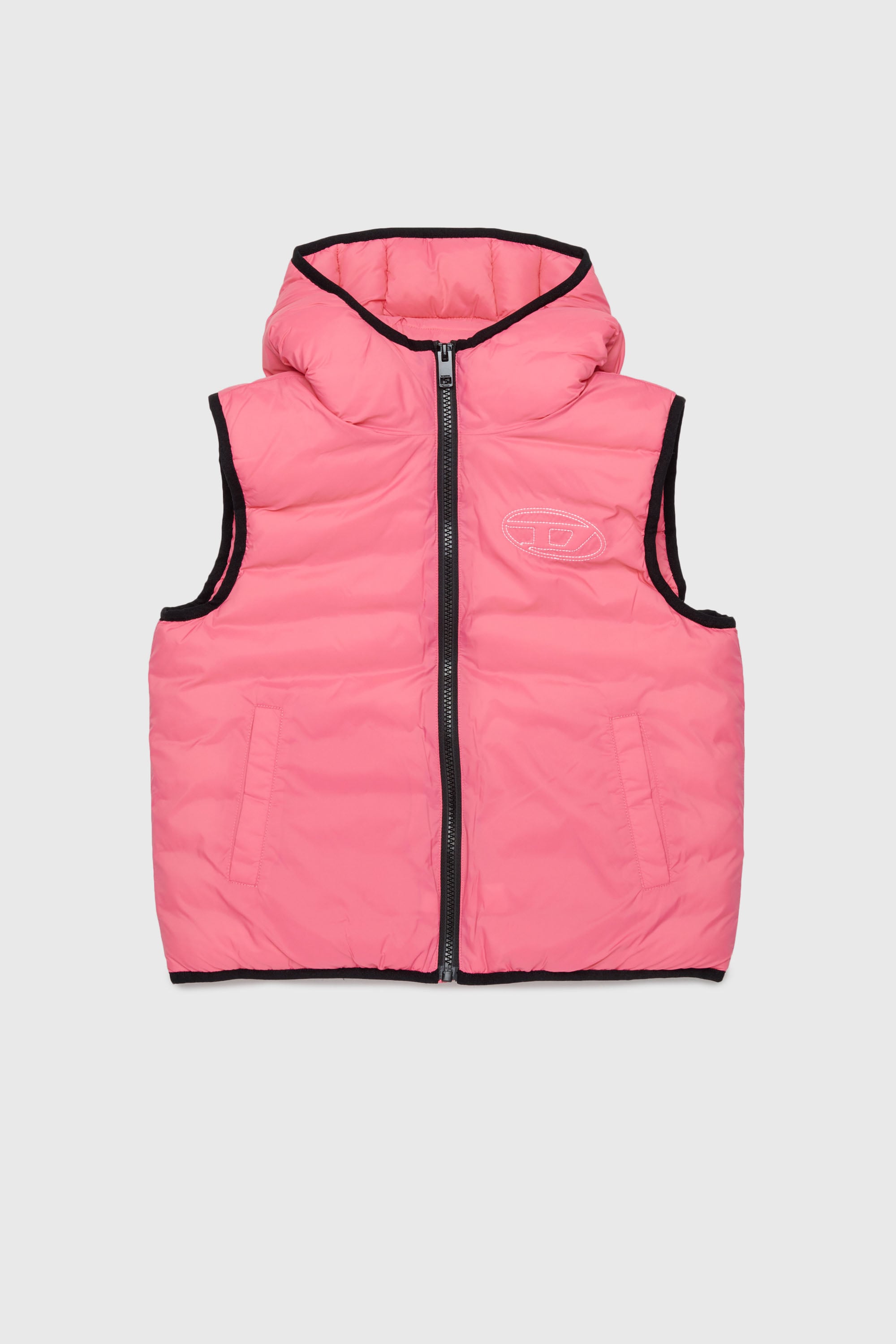 Hooded vest in padded nylon