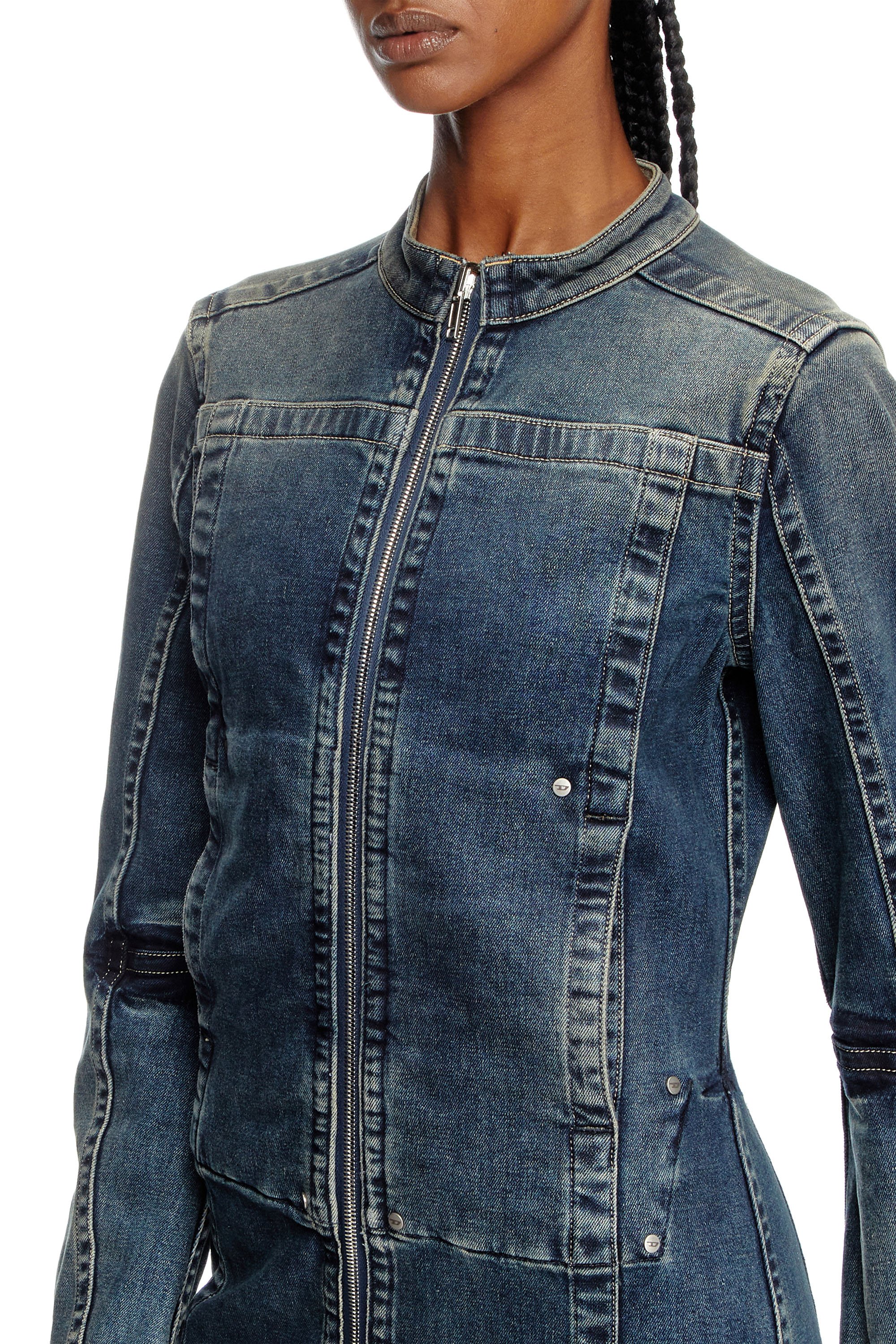 Diesel - DE-ROMI-RE, Robe courte en denim Rehab Femme in Bleu - 6