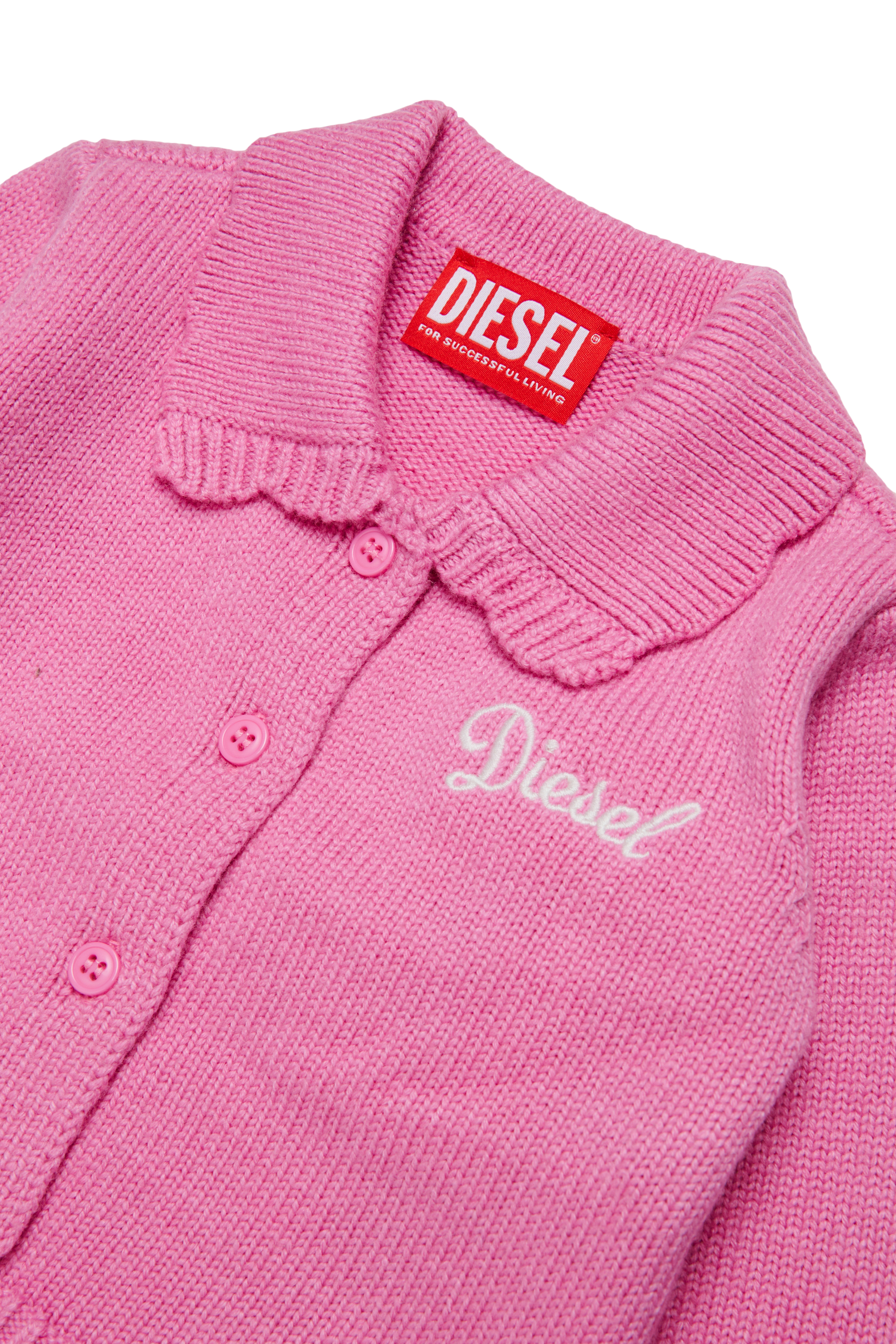 Diesel - KSCALOB, Cardigan enrichi en cachemire avec col festonn&eacute; Femme in Rose - 3