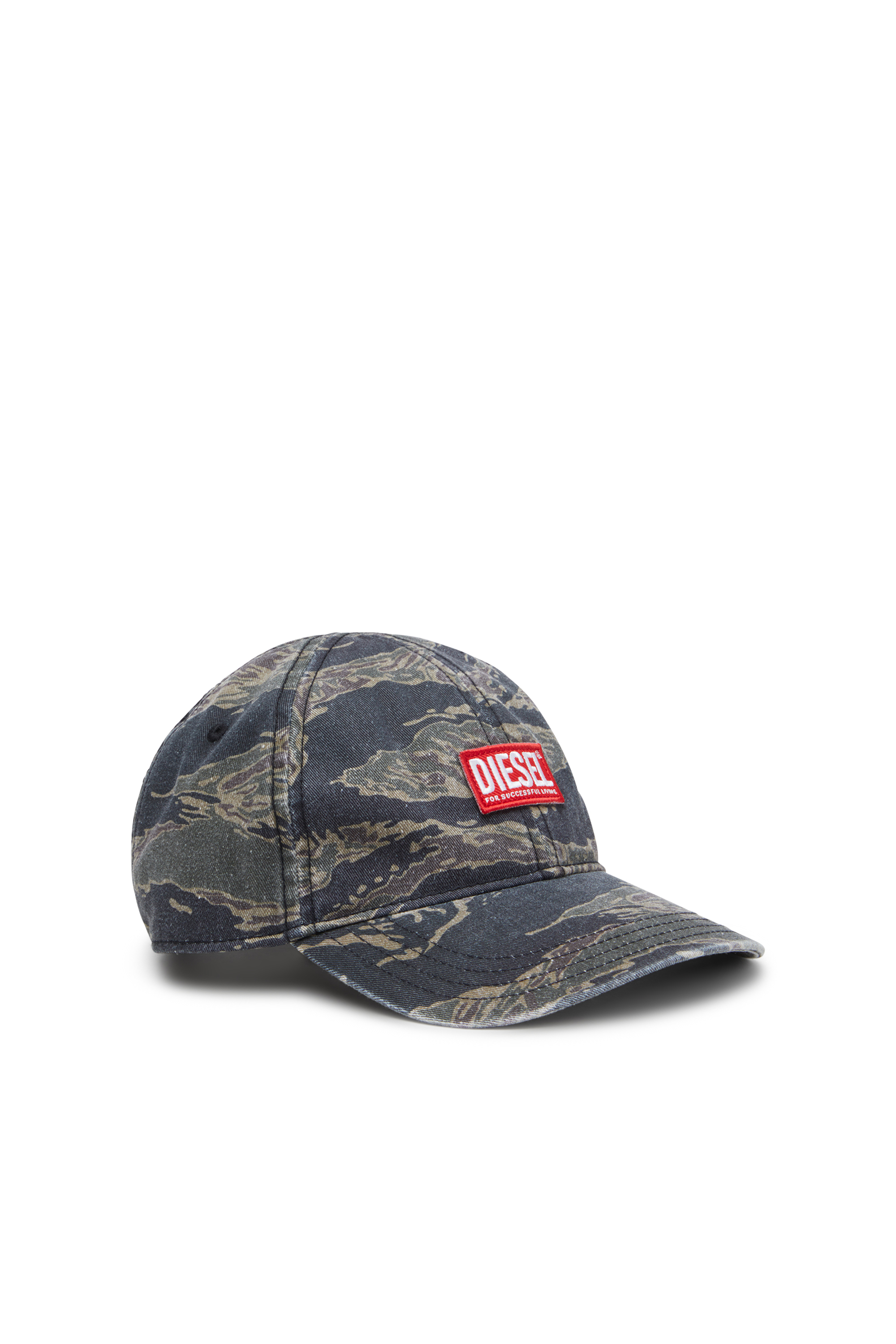 Diesel - C-VADO, Casquette de baseball avec imprimé camouflage Homme in Vert - 1