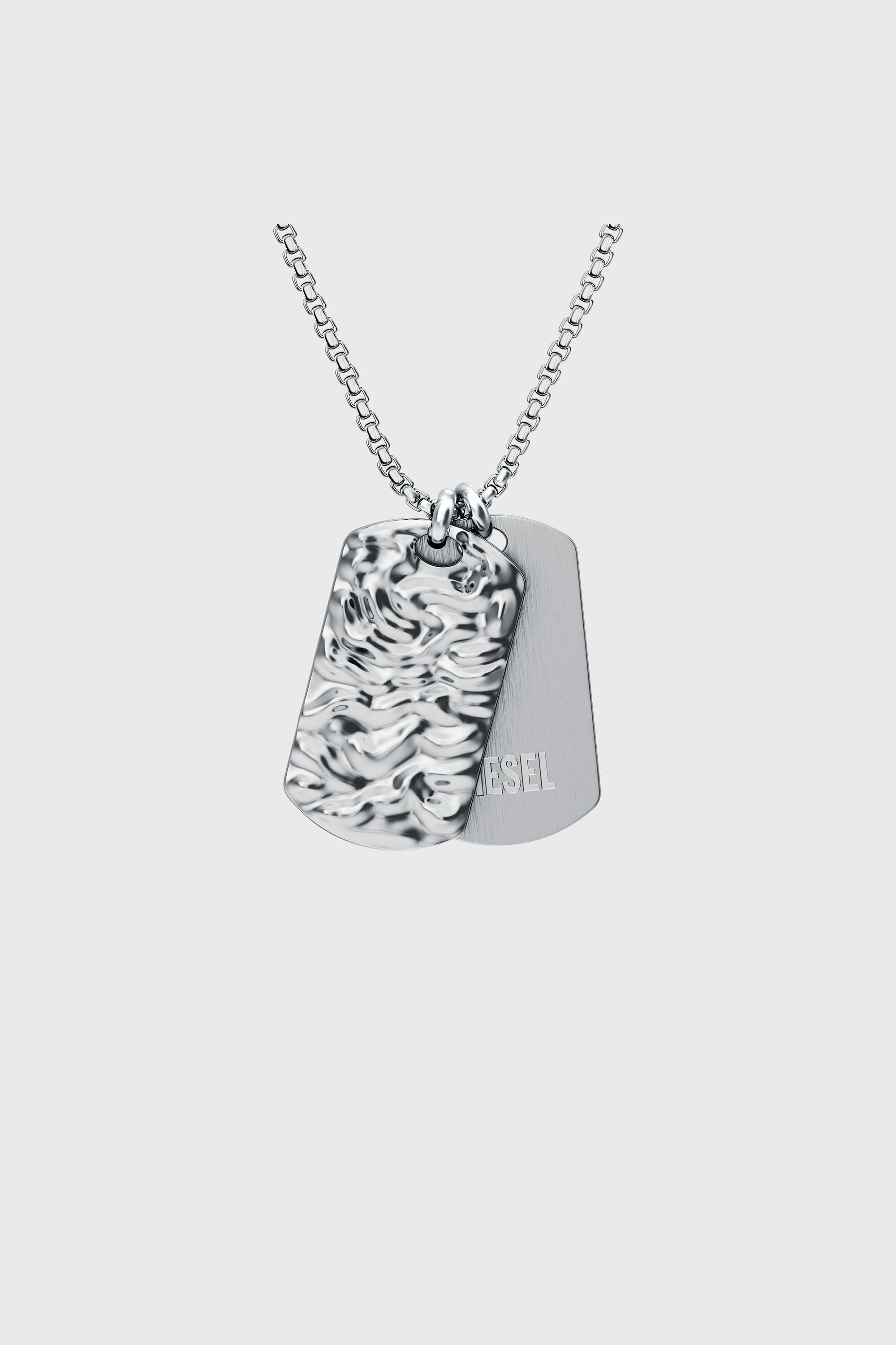 Diesel - DX1735040, Collier plaque militaire (dog tag) en acier inoxydable Mixte in Gris argent&eacute; - 2