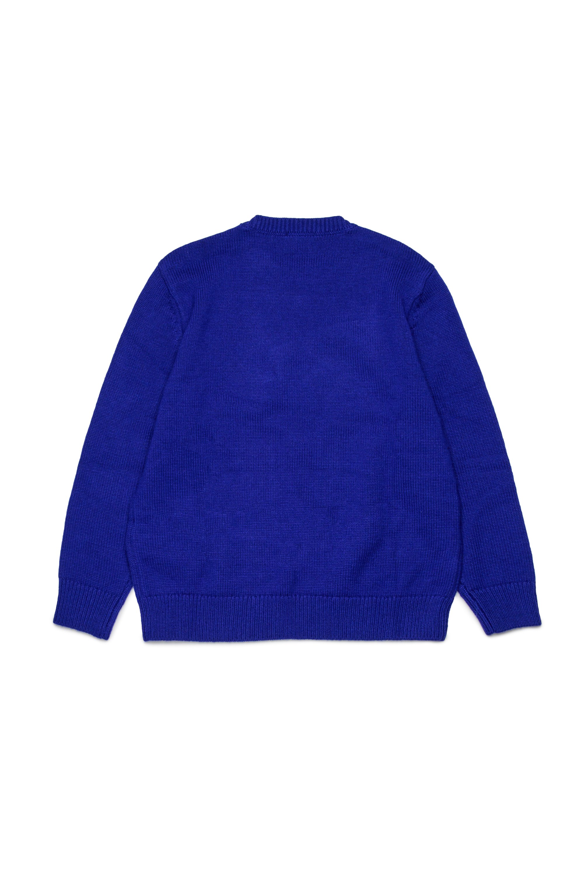 Diesel - KLEDI OVER, Pull ras-du-cou en laine mélangée avec imprimé Homme in Bleu - 2