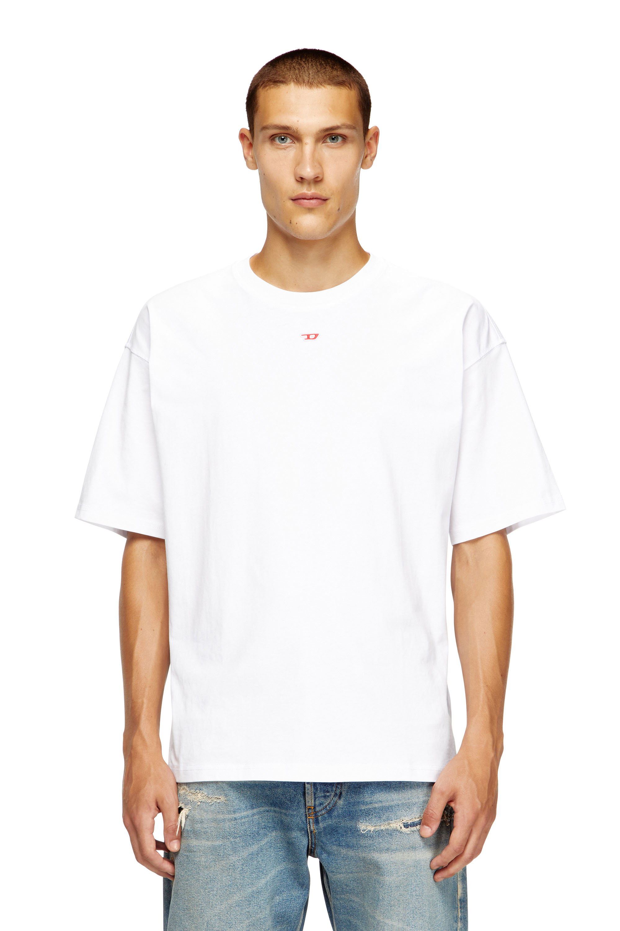 Diesel - T-BOXT-D, T-shirt avec empiècement D brodé Mixte in Blanc - 2