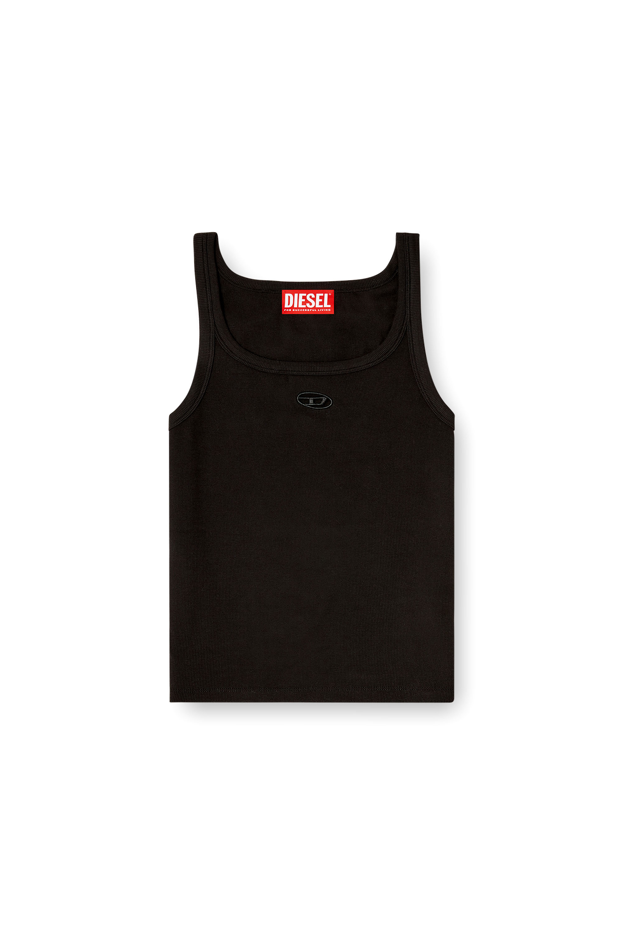Diesel - T-WIFE-OD, D&eacute;bardeur slim avec Oval D d&eacute;coup&eacute; au laser Femme in Noir - 3