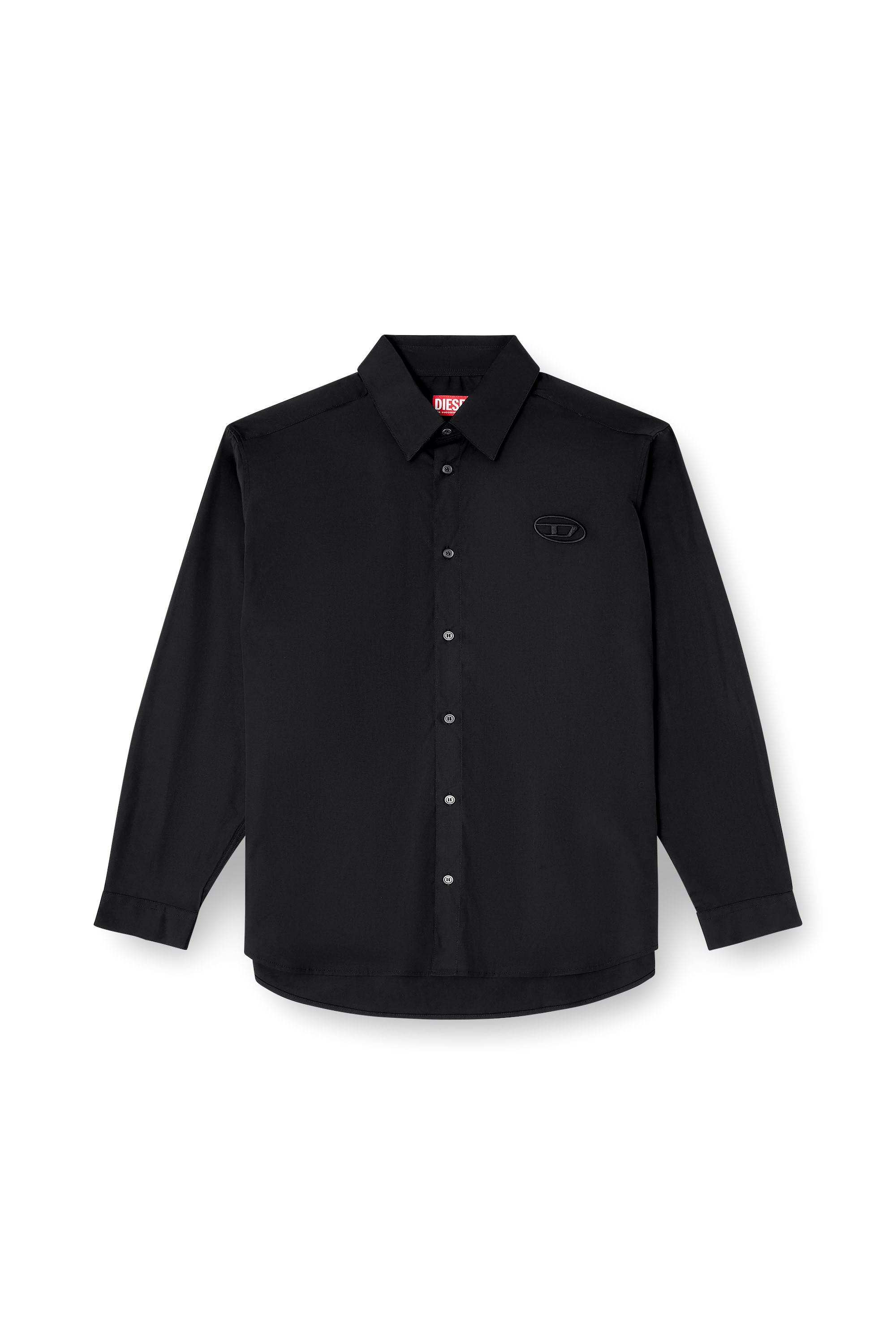 Diesel - S-SIMPLY-GSBH, Chemise en popeline extensible avec broderie Homme in Noir - 3
