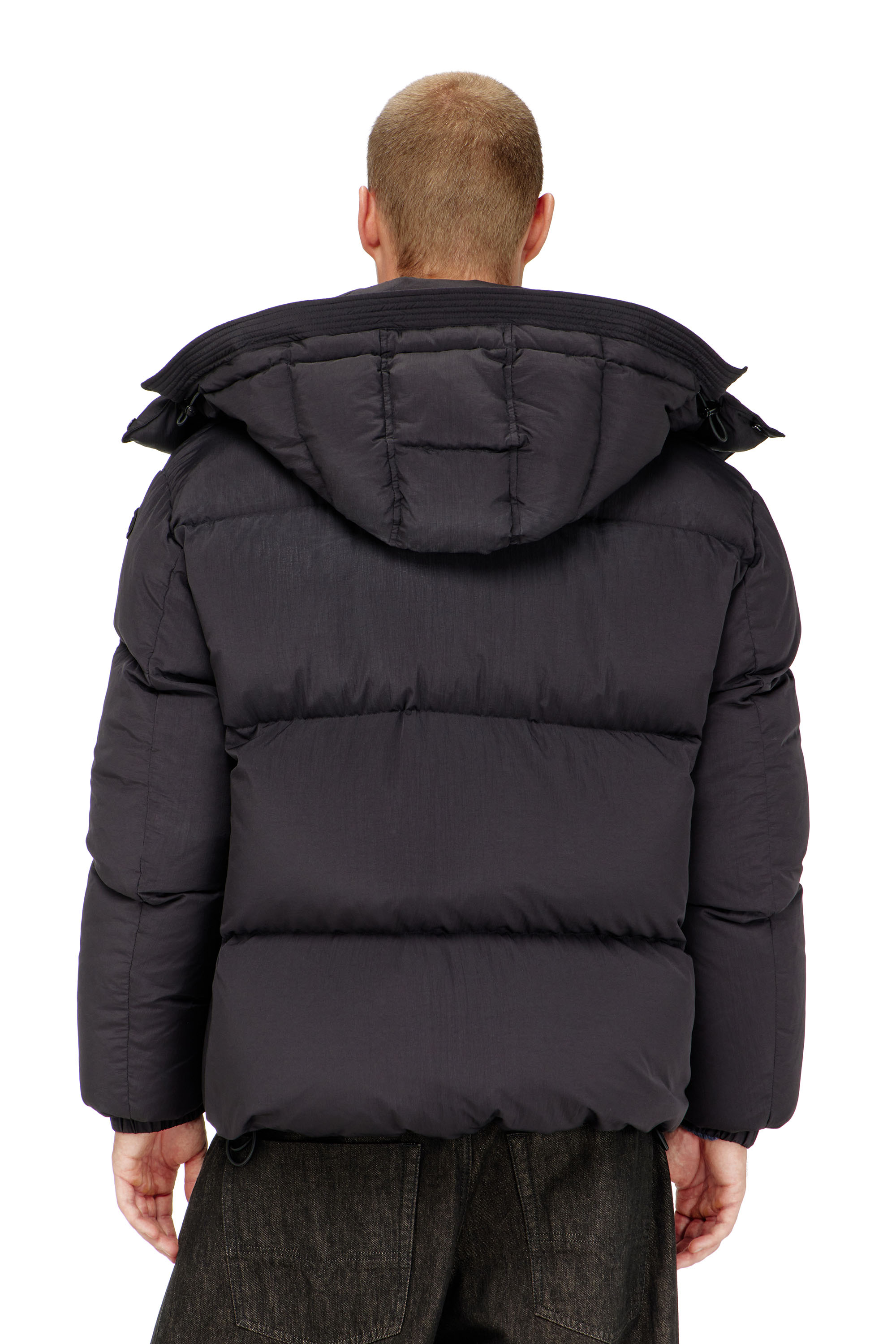 Diesel - W-ROLFYS-WRD, Veste matelass&eacute;e en Taslan ViralOff&reg; Homme in Gris - 4