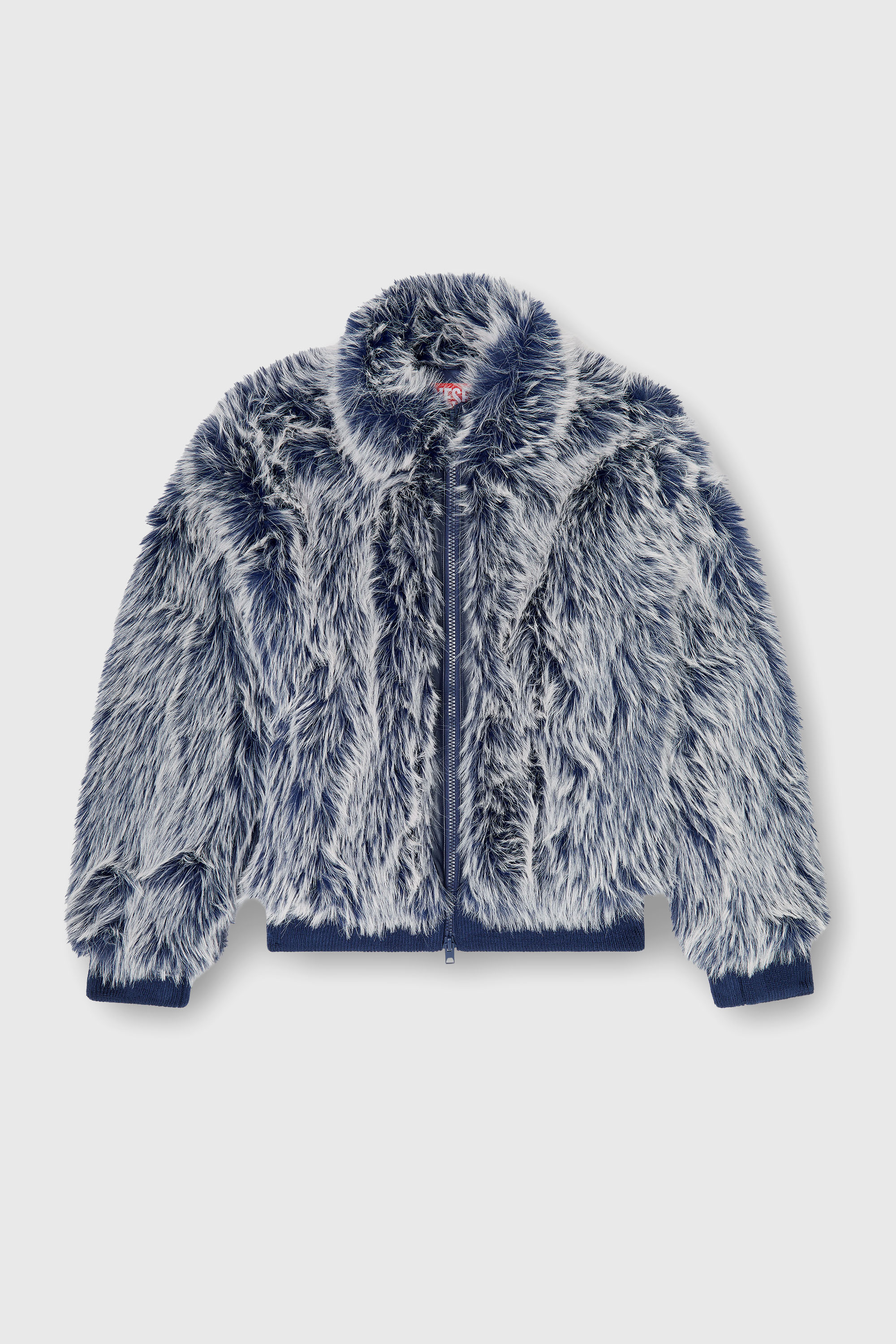 Diesel - W-VICTOR, Man's Shaggy winter jacket in Medium blue - 2