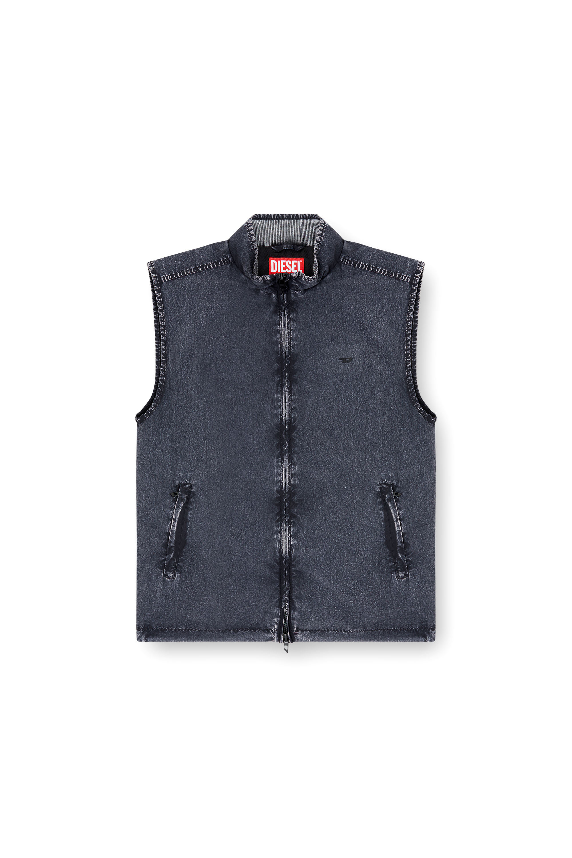 Diesel - J-ERB, Gilet en taslan de nylon recyclé Homme in Noir - 3