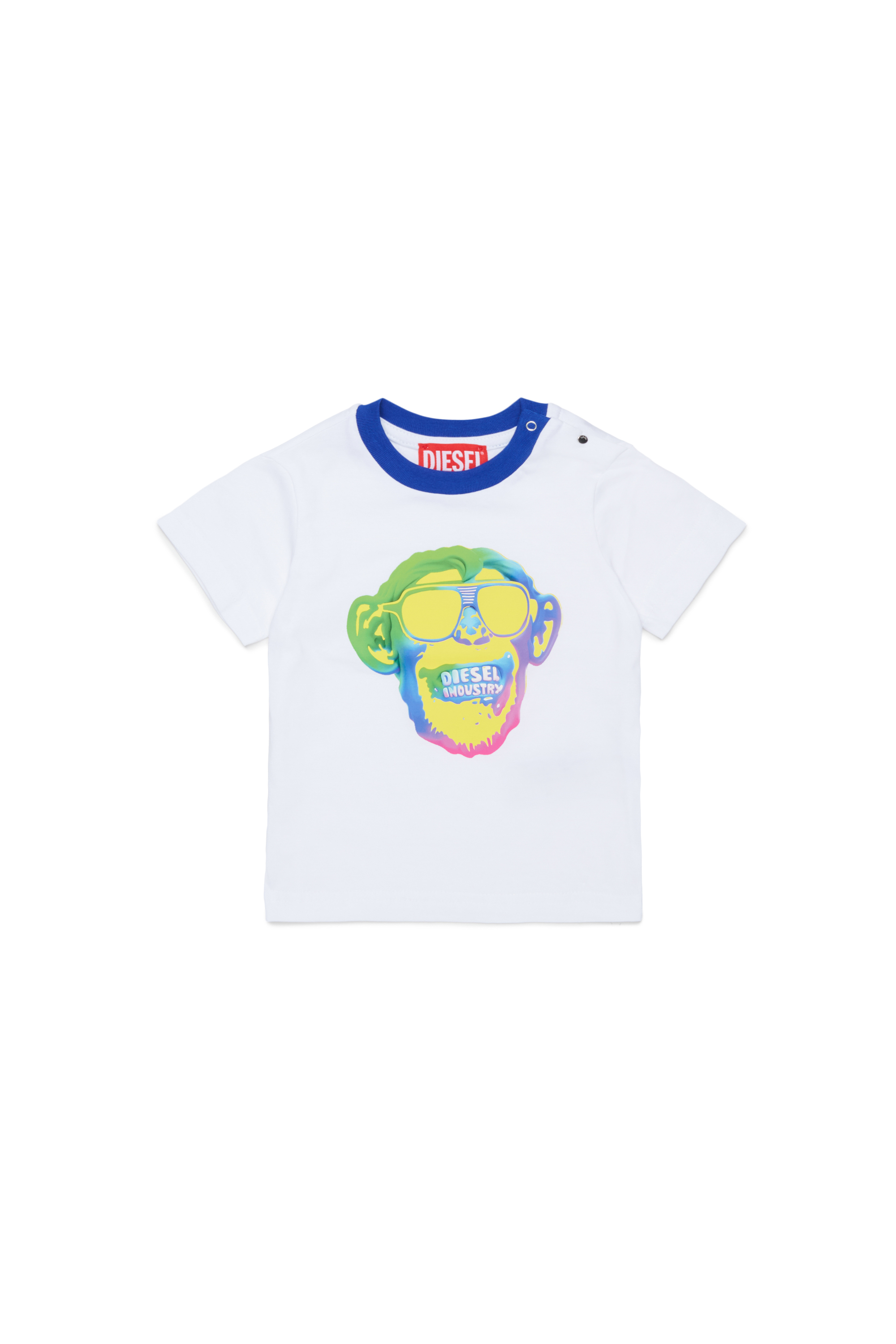 Diesel - TOKEYB, T-shirt en coton avec imprim&eacute; singe Homme in Blanc - 1