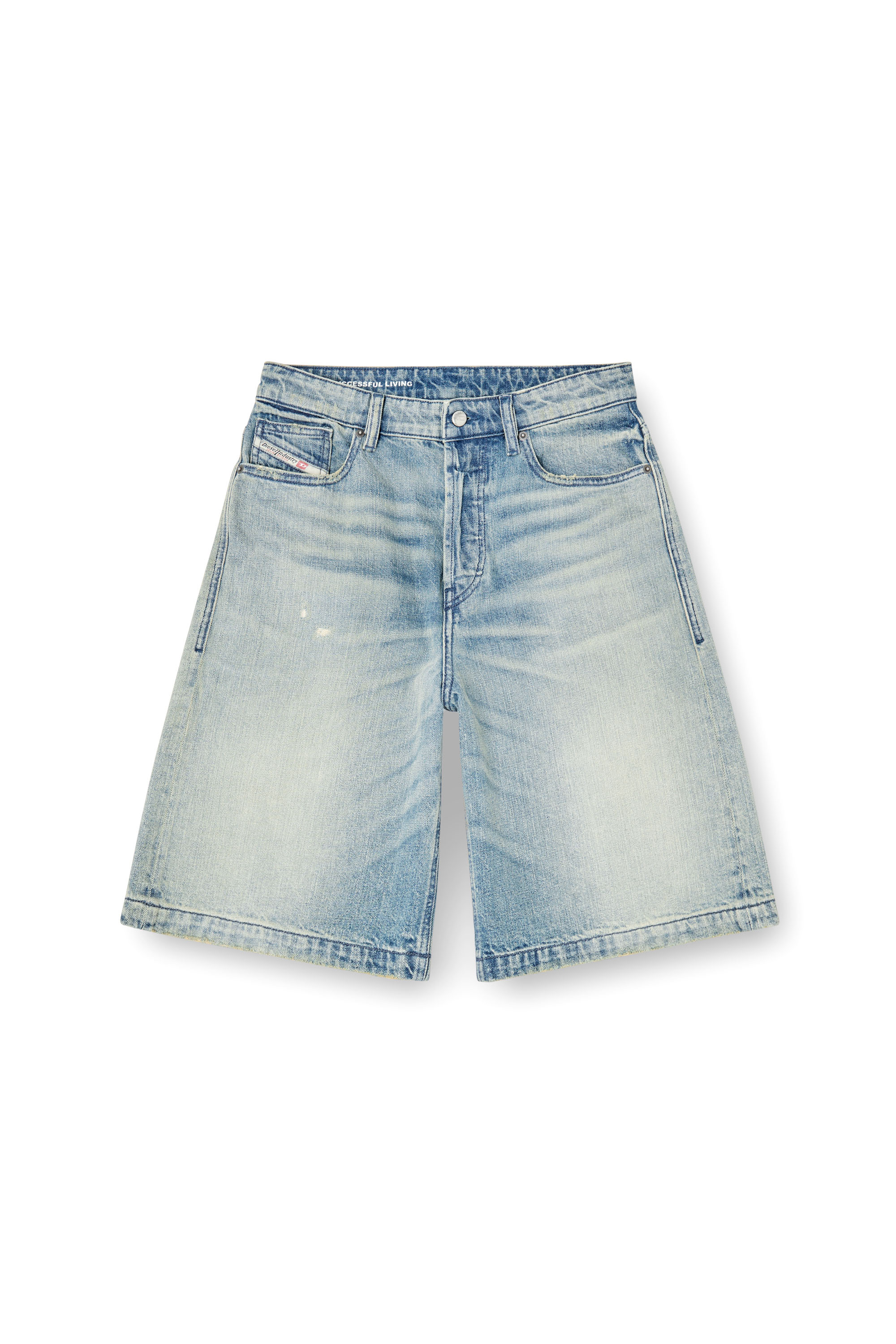 Diesel - DE-SIRE-SHORT, Short en denim effet vieilli Femme in Bleu - 2