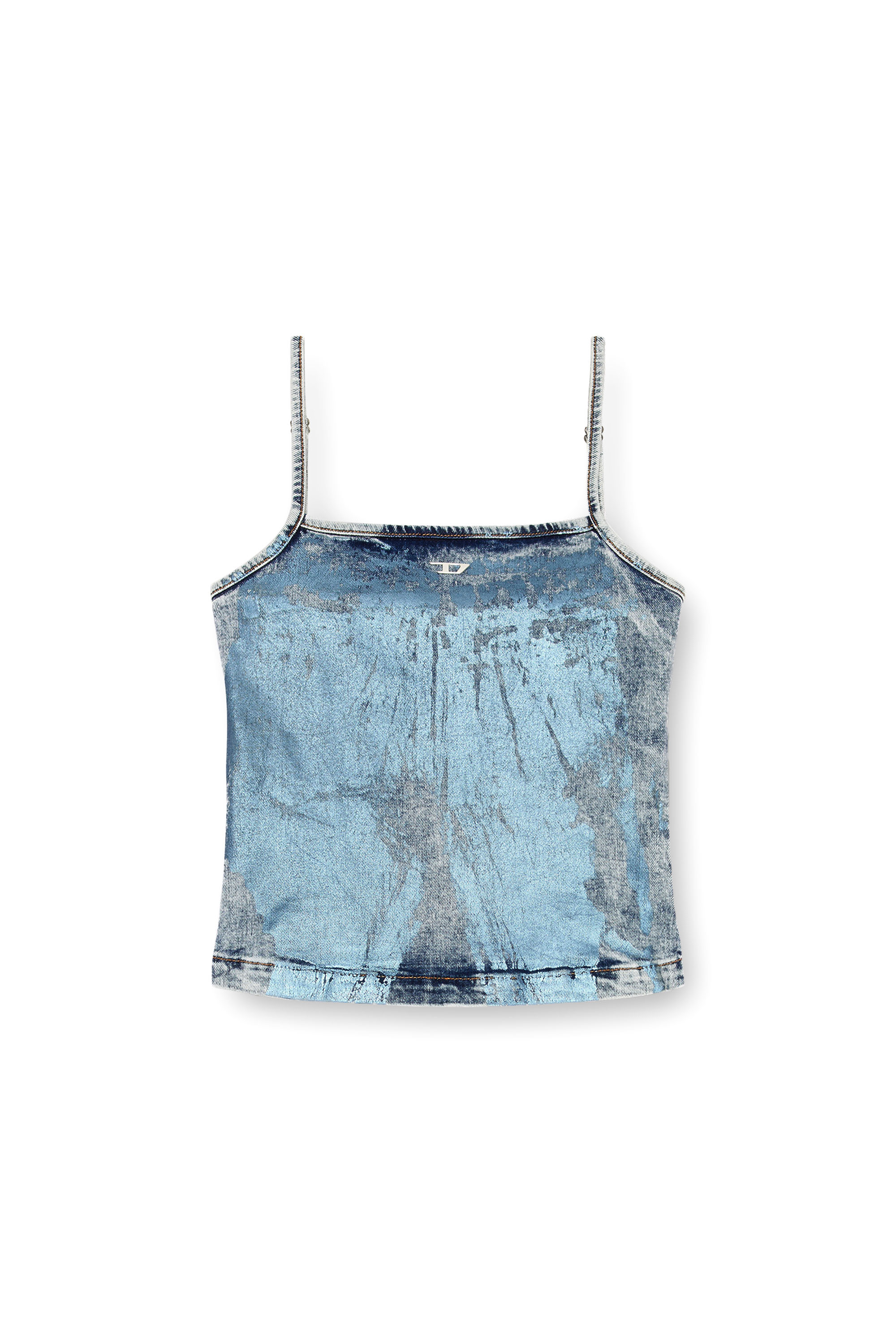 Diesel - DE-ILA-S, Top &agrave; bretelles en denim aux couleurs pop Femme in Bleu - 2