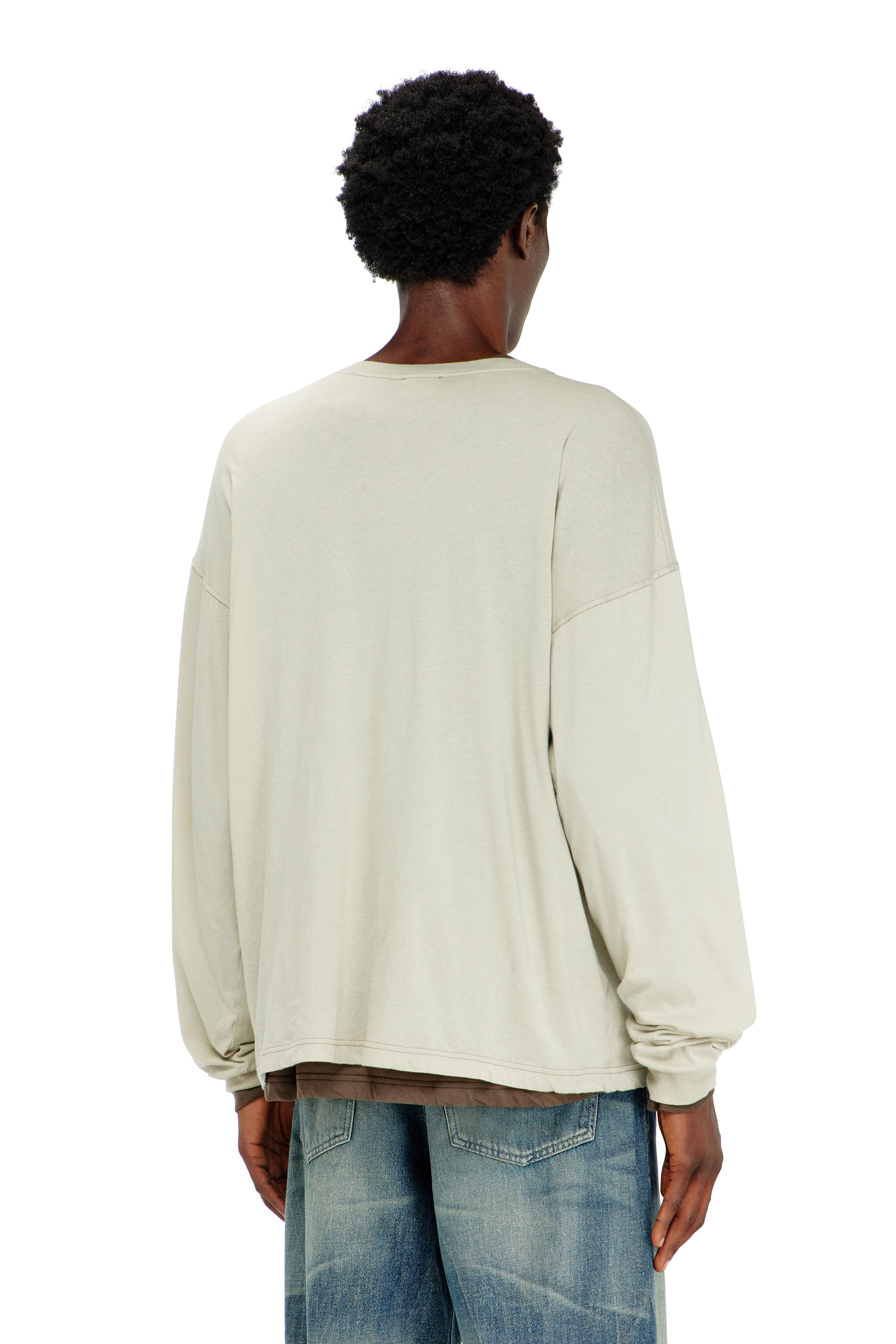 Diesel - T-BOXT-LS-AA1, T-shirt &agrave; manches longues avec motif Phoenix Homme in Beige - 4